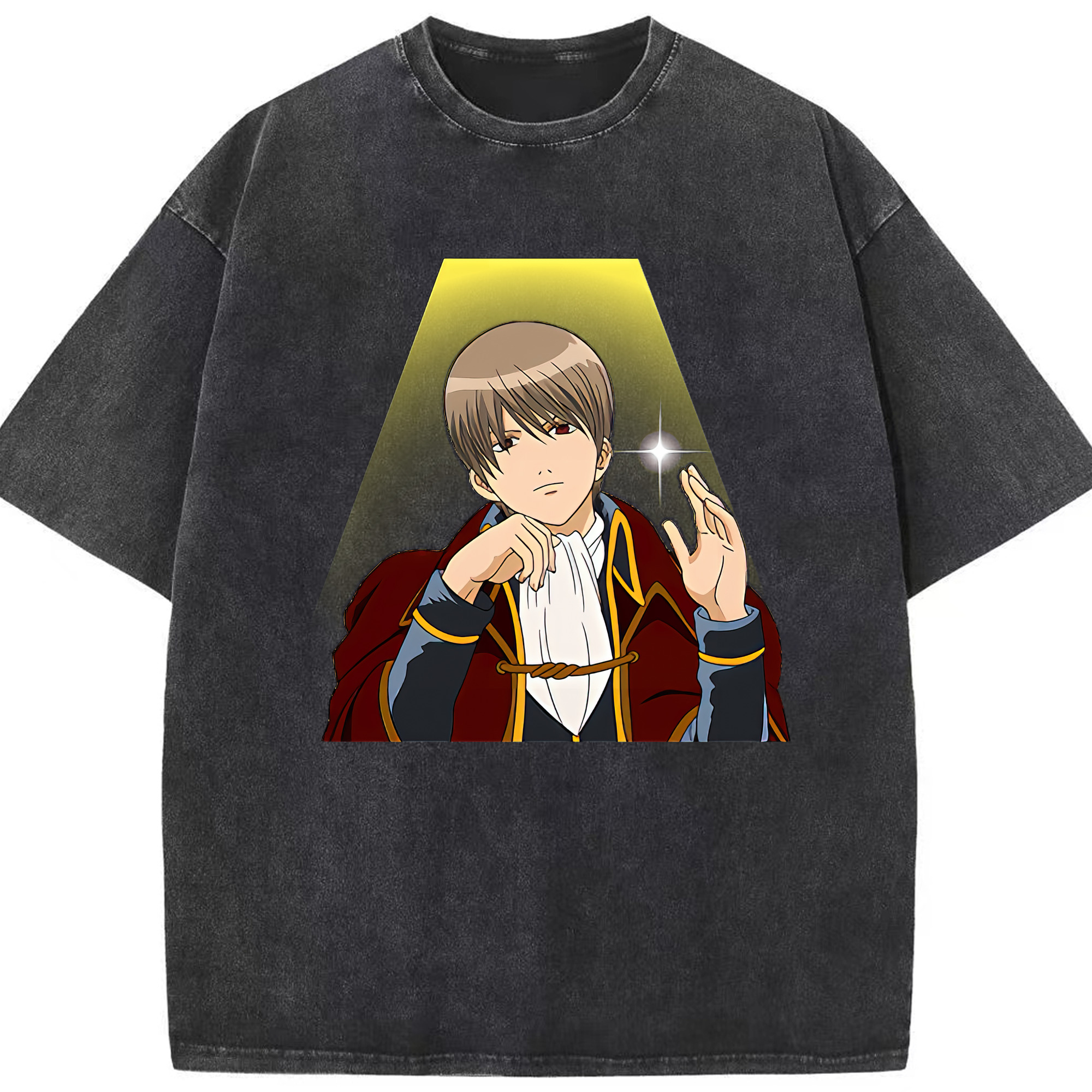 （画像用） ぎんたま 坂田銀時（さかたぎんとき） 神楽 志村新八（しむら しんぱち） GINTAMA Sakata Gintoki Kagura Shimura Shinpachi 綿100% ヴィンテージ風 半袖Tシャツ（フロントプリント）