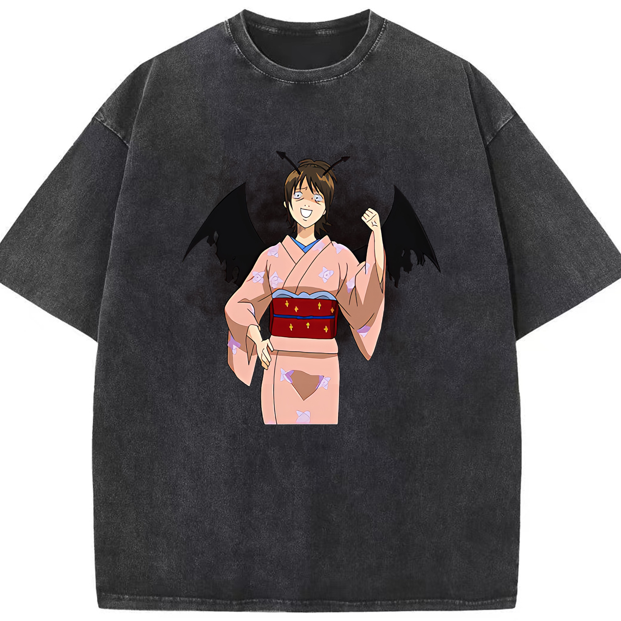 （画像用） ぎんたま 坂田銀時（さかたぎんとき） 神楽 志村新八（しむら しんぱち） GINTAMA Sakata Gintoki Kagura Shimura Shinpachi 綿100% ヴィンテージ風 半袖Tシャツ（フロントプリント）