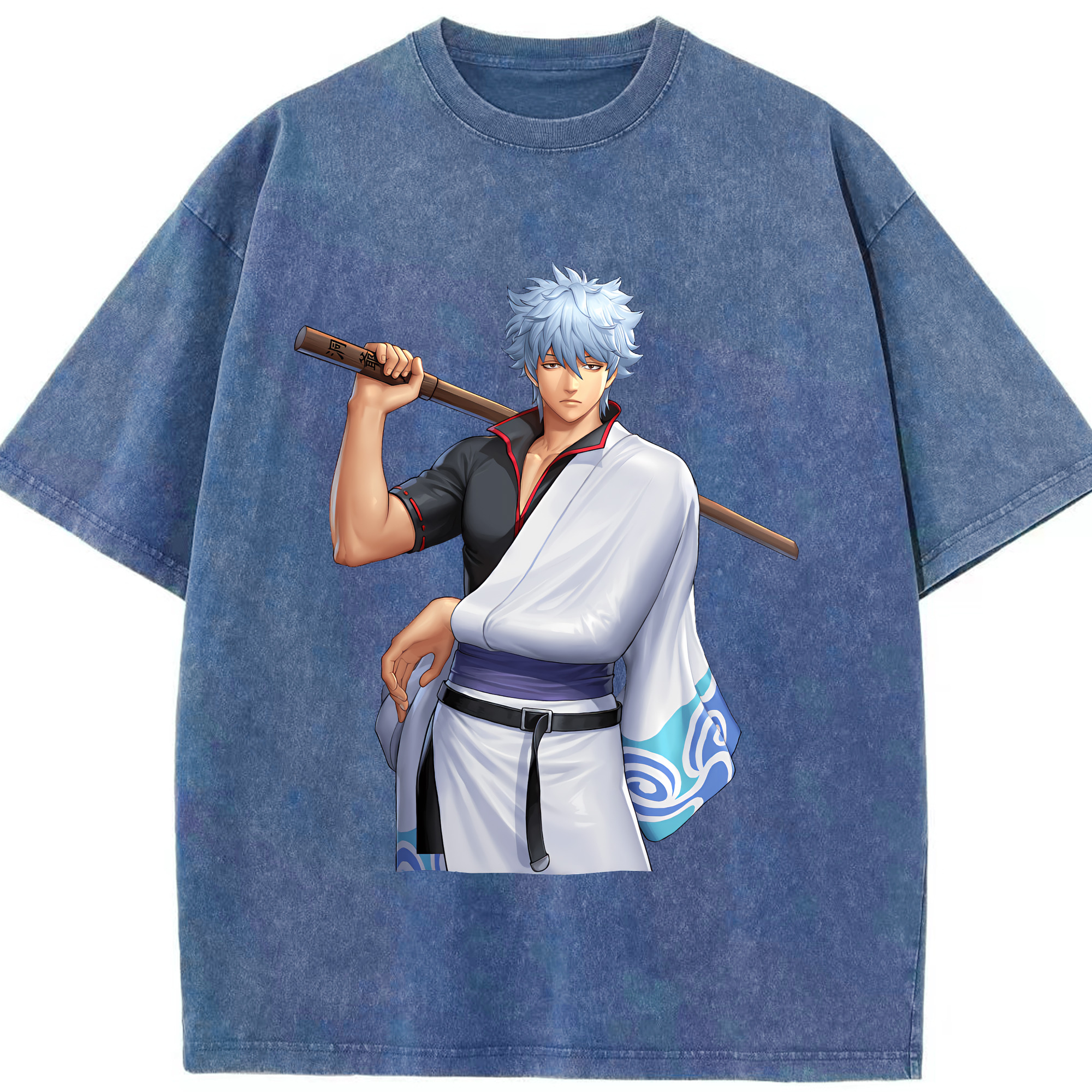 （画像用） ぎんたま 坂田銀時（さかたぎんとき） 神楽 志村新八（しむら しんぱち） GINTAMA Sakata Gintoki Kagura Shimura Shinpachi 綿100% ヴィンテージ風 半袖Tシャツ（フロントプリント）