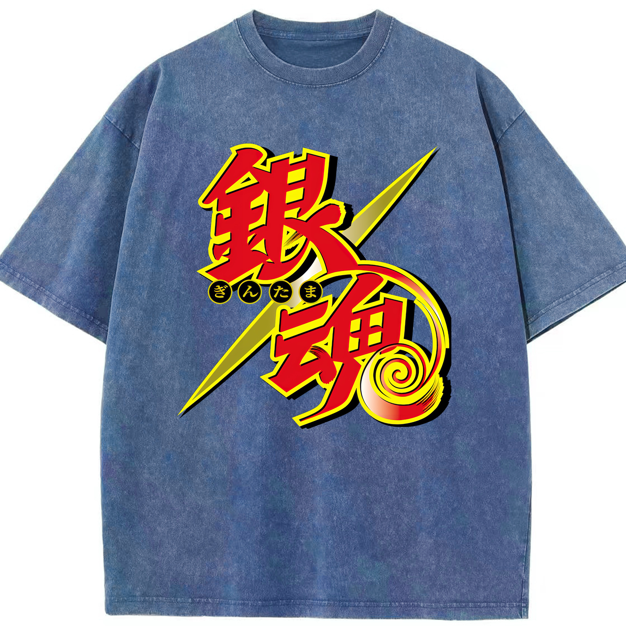 （画像用） ぎんたま 坂田銀時（さかたぎんとき） 神楽 志村新八（しむら しんぱち） GINTAMA Sakata Gintoki Kagura Shimura Shinpachi 綿100% ヴィンテージ風 半袖Tシャツ（フロントプリント）