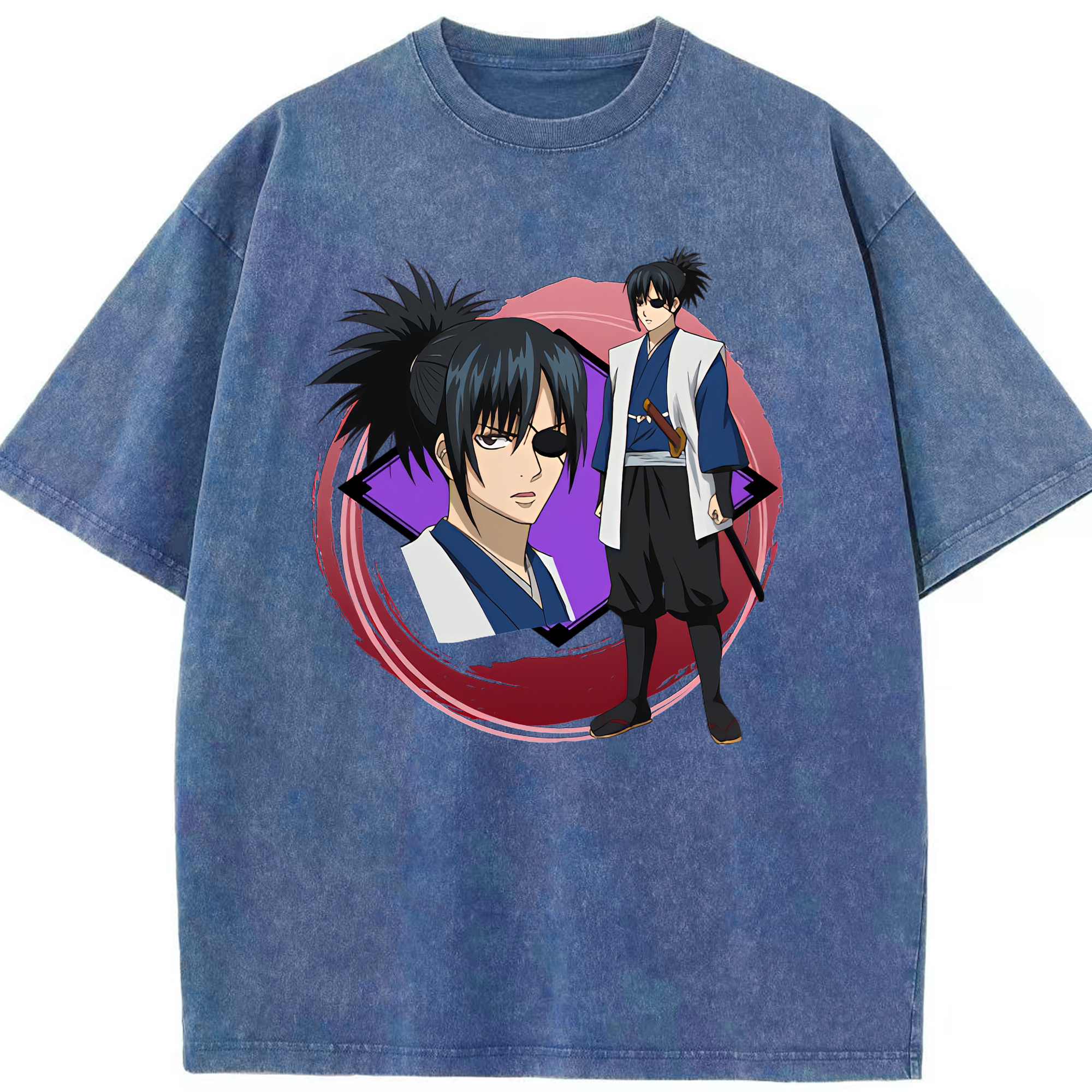 （画像用） ぎんたま 坂田銀時（さかたぎんとき） 神楽 志村新八（しむら しんぱち） GINTAMA Sakata Gintoki Kagura Shimura Shinpachi 綿100% ヴィンテージ風 半袖Tシャツ（フロントプリント）
