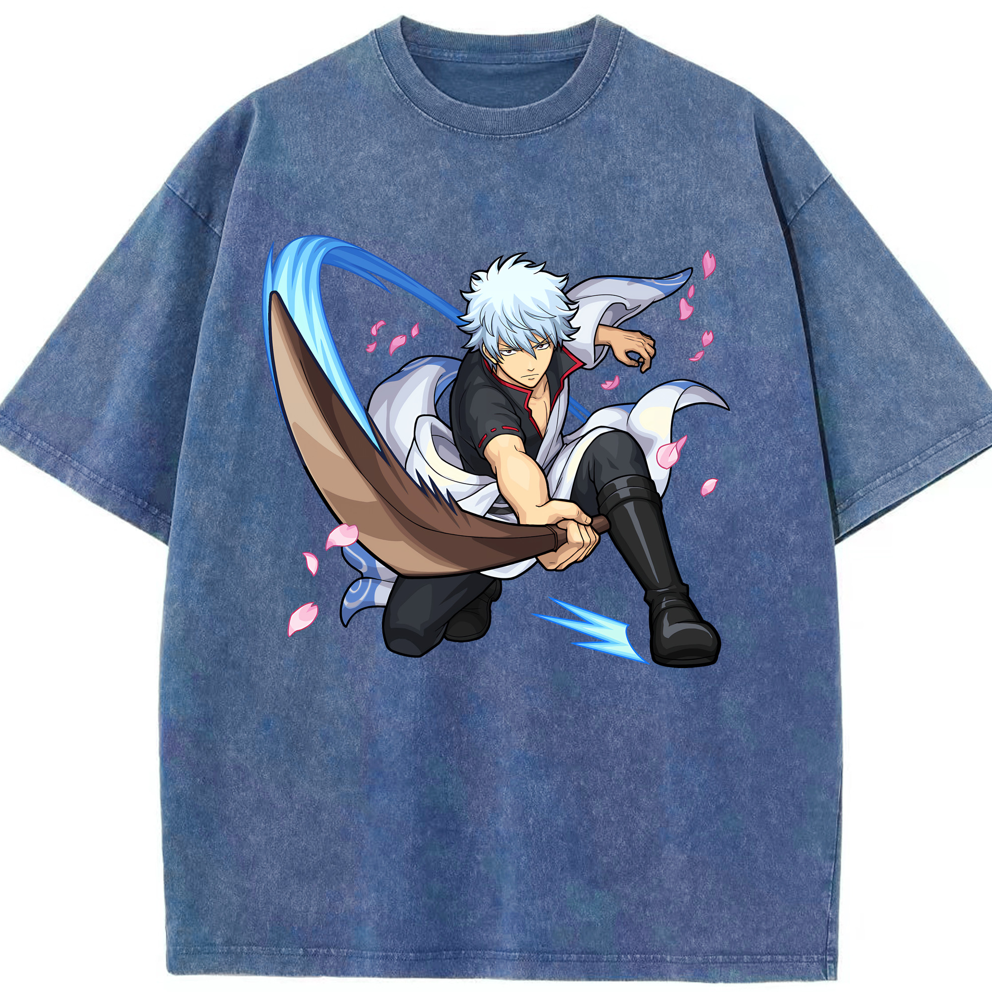 （画像用） ぎんたま 坂田銀時（さかたぎんとき） 神楽 志村新八（しむら しんぱち） GINTAMA Sakata Gintoki Kagura Shimura Shinpachi 綿100% ヴィンテージ風 半袖Tシャツ（フロントプリント）