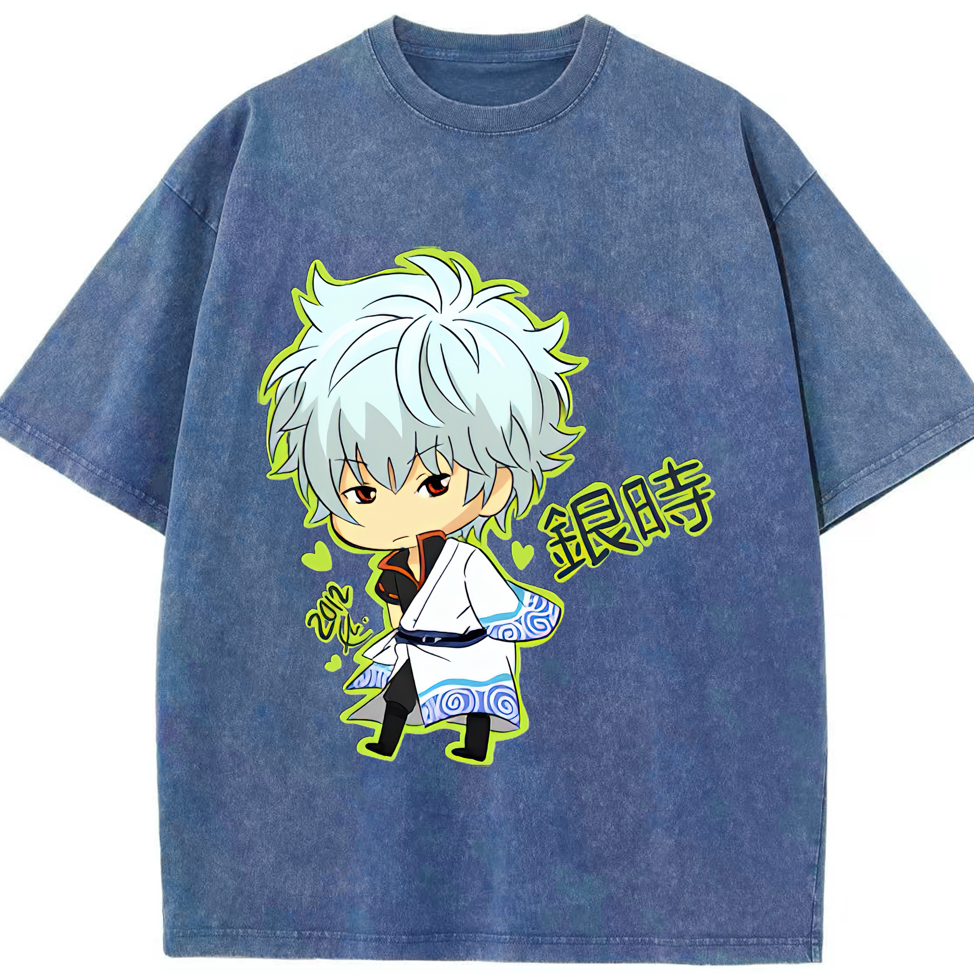 （画像用） ぎんたま 坂田銀時（さかたぎんとき） 神楽 志村新八（しむら しんぱち） GINTAMA Sakata Gintoki Kagura Shimura Shinpachi 綿100% ヴィンテージ風 半袖Tシャツ（フロントプリント）