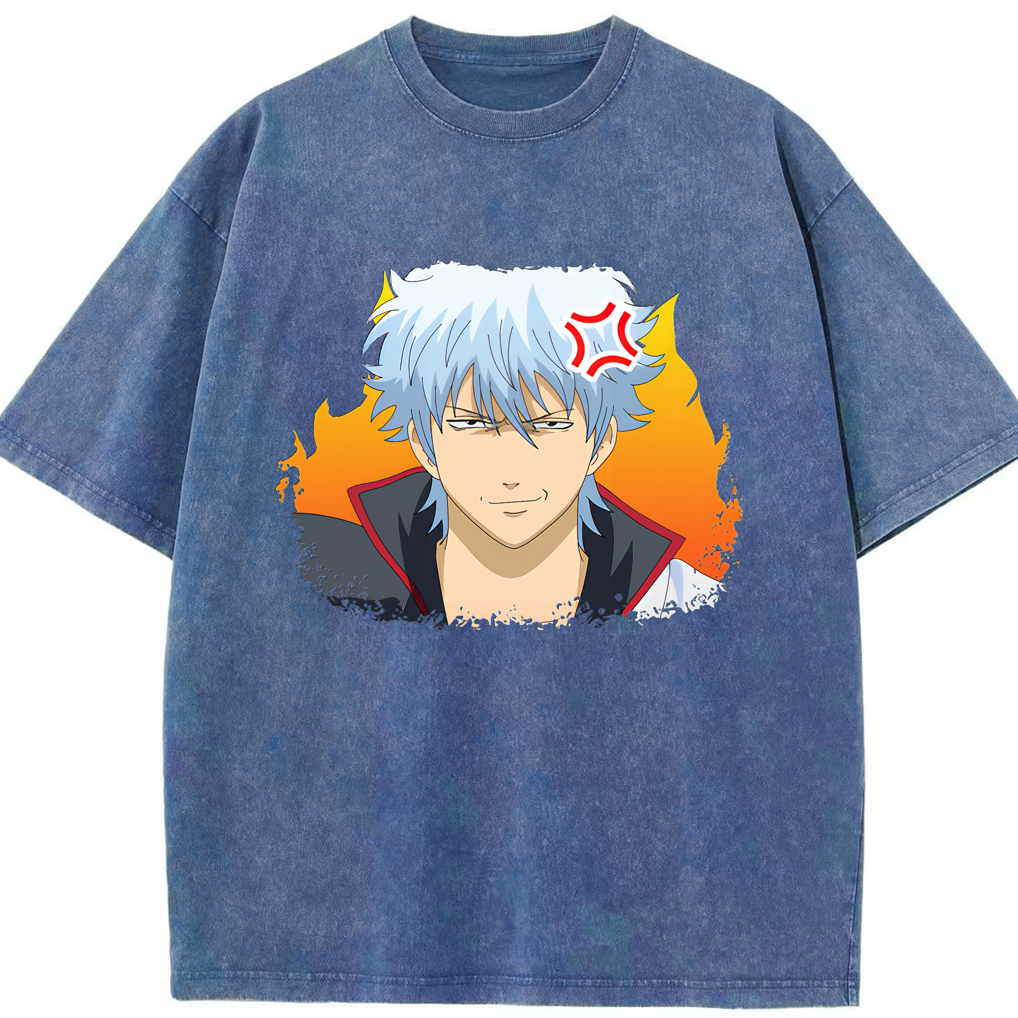 （画像用） ぎんたま 坂田銀時（さかたぎんとき） 神楽 志村新八（しむら しんぱち） GINTAMA Sakata Gintoki Kagura Shimura Shinpachi 綿100% ヴィンテージ風 半袖Tシャツ（フロントプリント）