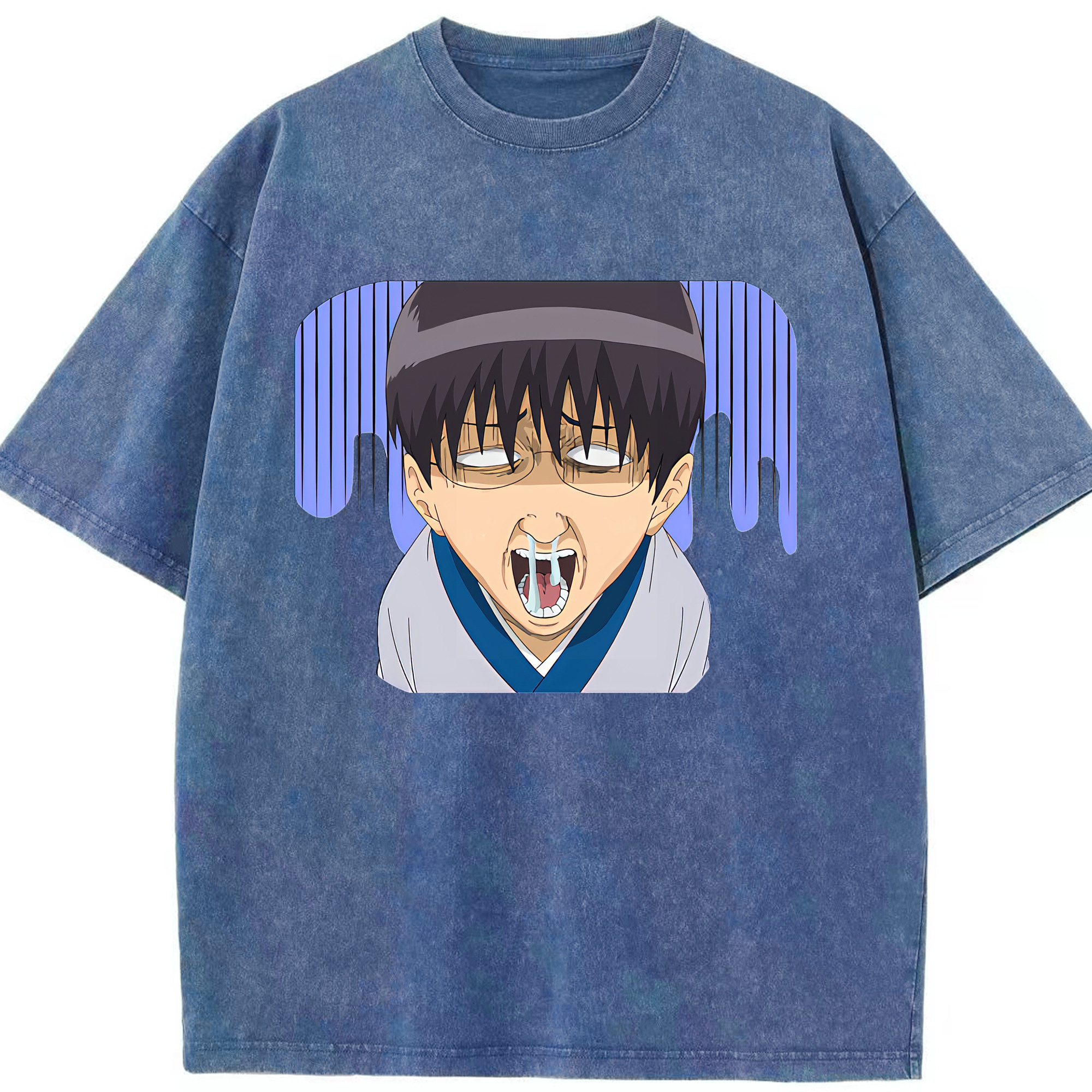 （画像用） ぎんたま 坂田銀時（さかたぎんとき） 神楽 志村新八（しむら しんぱち） GINTAMA Sakata Gintoki Kagura Shimura Shinpachi 綿100% ヴィンテージ風 半袖Tシャツ（フロントプリント）