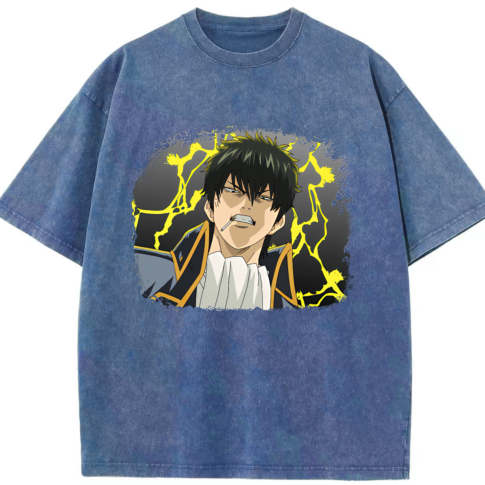 （画像用） ぎんたま 坂田銀時（さかたぎんとき） 神楽 志村新八（しむら しんぱち） GINTAMA Sakata Gintoki Kagura Shimura Shinpachi 綿100% ヴィンテージ風 半袖Tシャツ（フロントプリント）