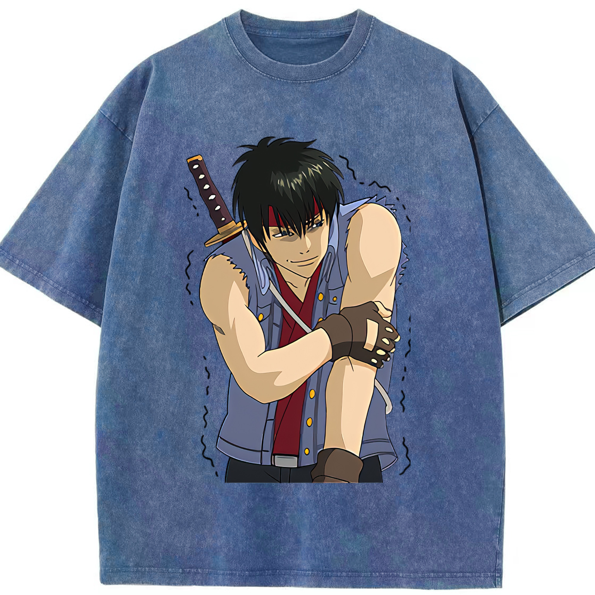 （画像用） ぎんたま 坂田銀時（さかたぎんとき） 神楽 志村新八（しむら しんぱち） GINTAMA Sakata Gintoki Kagura Shimura Shinpachi 綿100% ヴィンテージ風 半袖Tシャツ（フロントプリント）