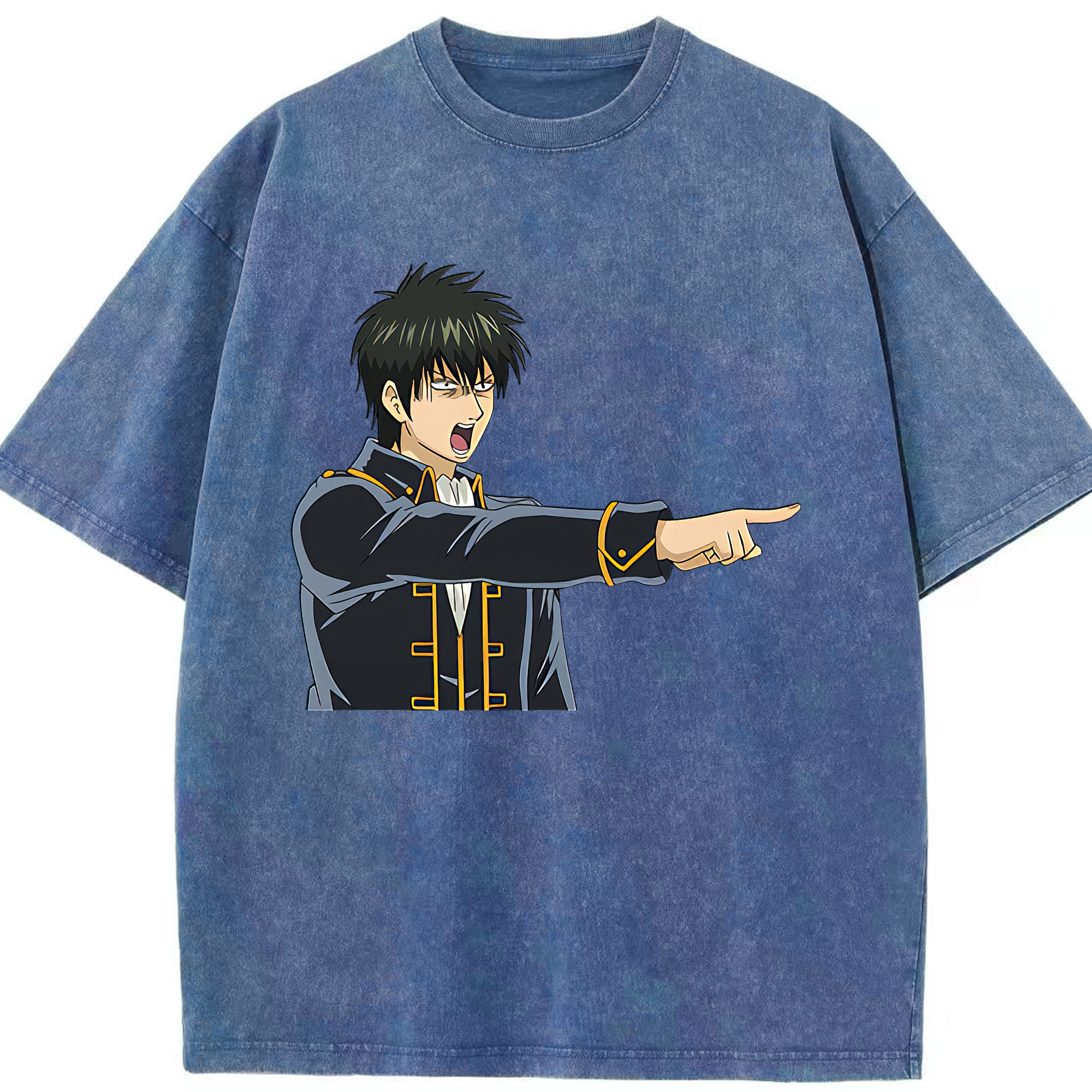 （画像用） ぎんたま 坂田銀時（さかたぎんとき） 神楽 志村新八（しむら しんぱち） GINTAMA Sakata Gintoki Kagura Shimura Shinpachi 綿100% ヴィンテージ風 半袖Tシャツ（フロントプリント）