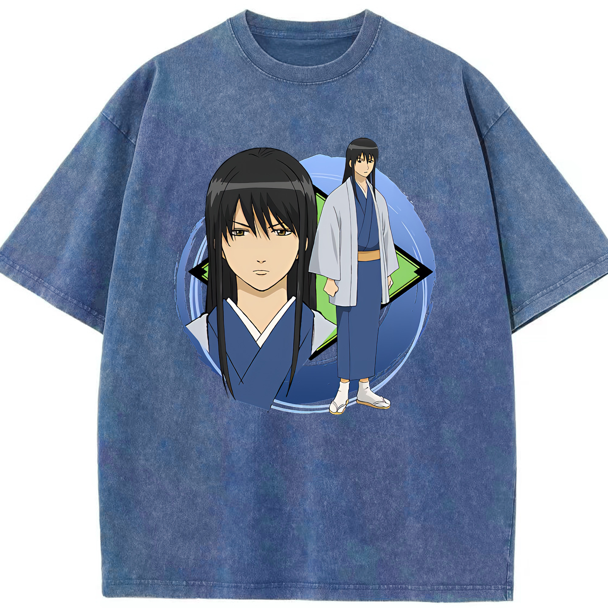 （画像用） ぎんたま 坂田銀時（さかたぎんとき） 神楽 志村新八（しむら しんぱち） GINTAMA Sakata Gintoki Kagura Shimura Shinpachi 綿100% ヴィンテージ風 半袖Tシャツ（フロントプリント）