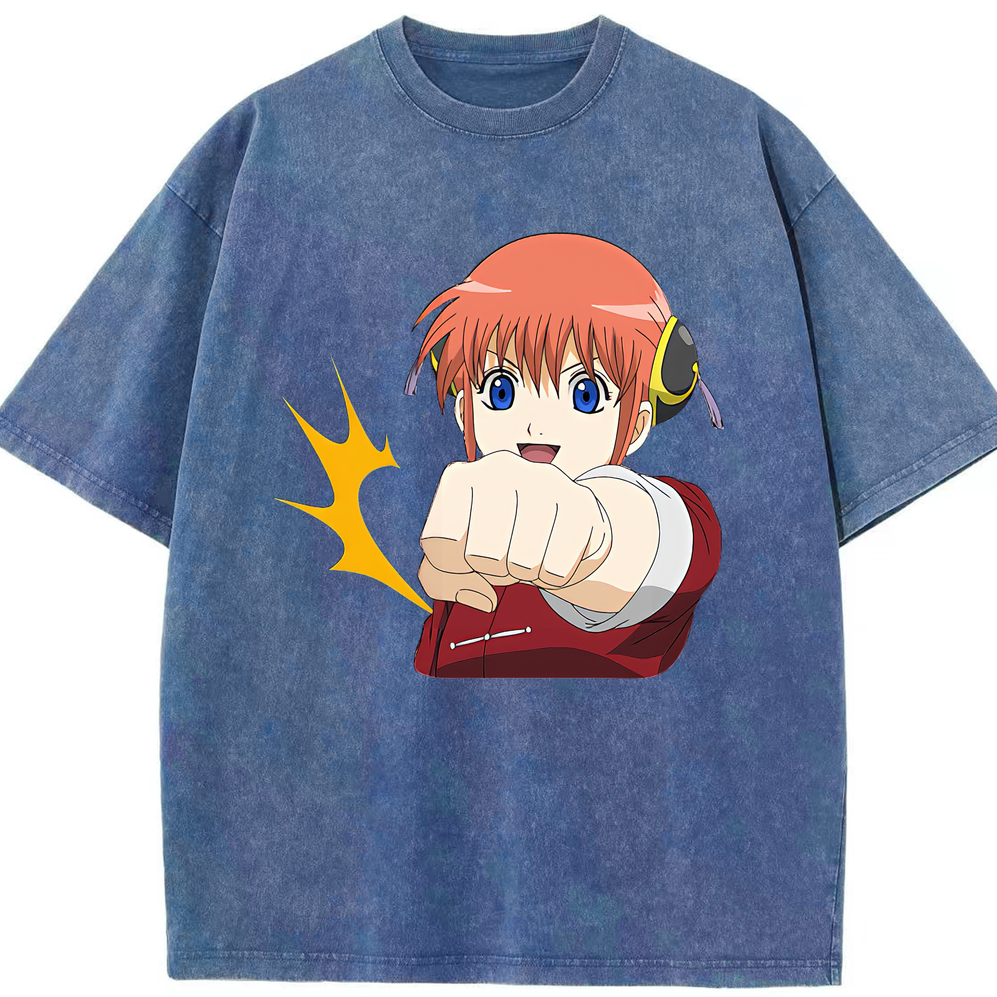 （画像用） ぎんたま 坂田銀時（さかたぎんとき） 神楽 志村新八（しむら しんぱち） GINTAMA Sakata Gintoki Kagura Shimura Shinpachi 綿100% ヴィンテージ風 半袖Tシャツ（フロントプリント）