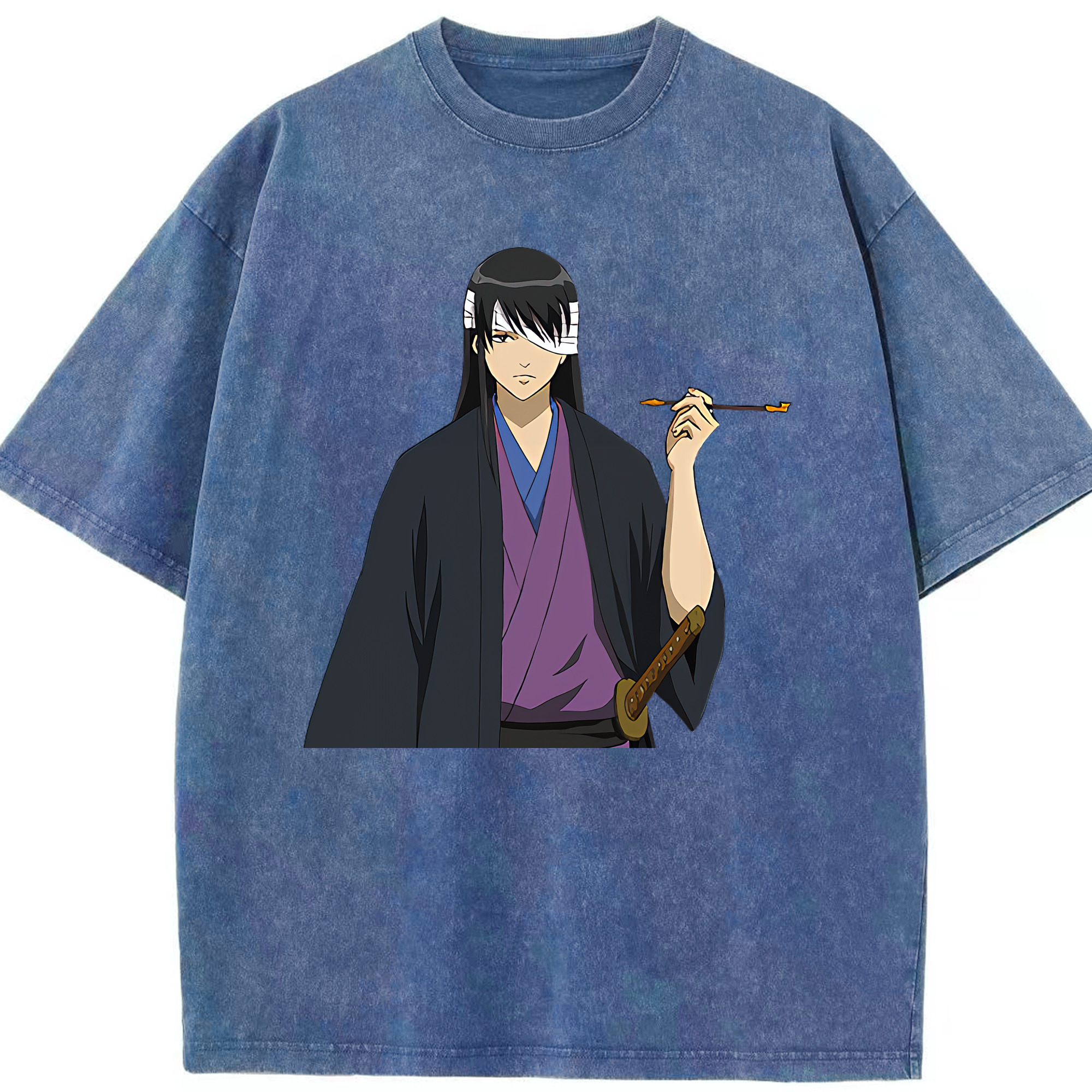 （画像用） ぎんたま 坂田銀時（さかたぎんとき） 神楽 志村新八（しむら しんぱち） GINTAMA Sakata Gintoki Kagura Shimura Shinpachi 綿100% ヴィンテージ風 半袖Tシャツ（フロントプリント）