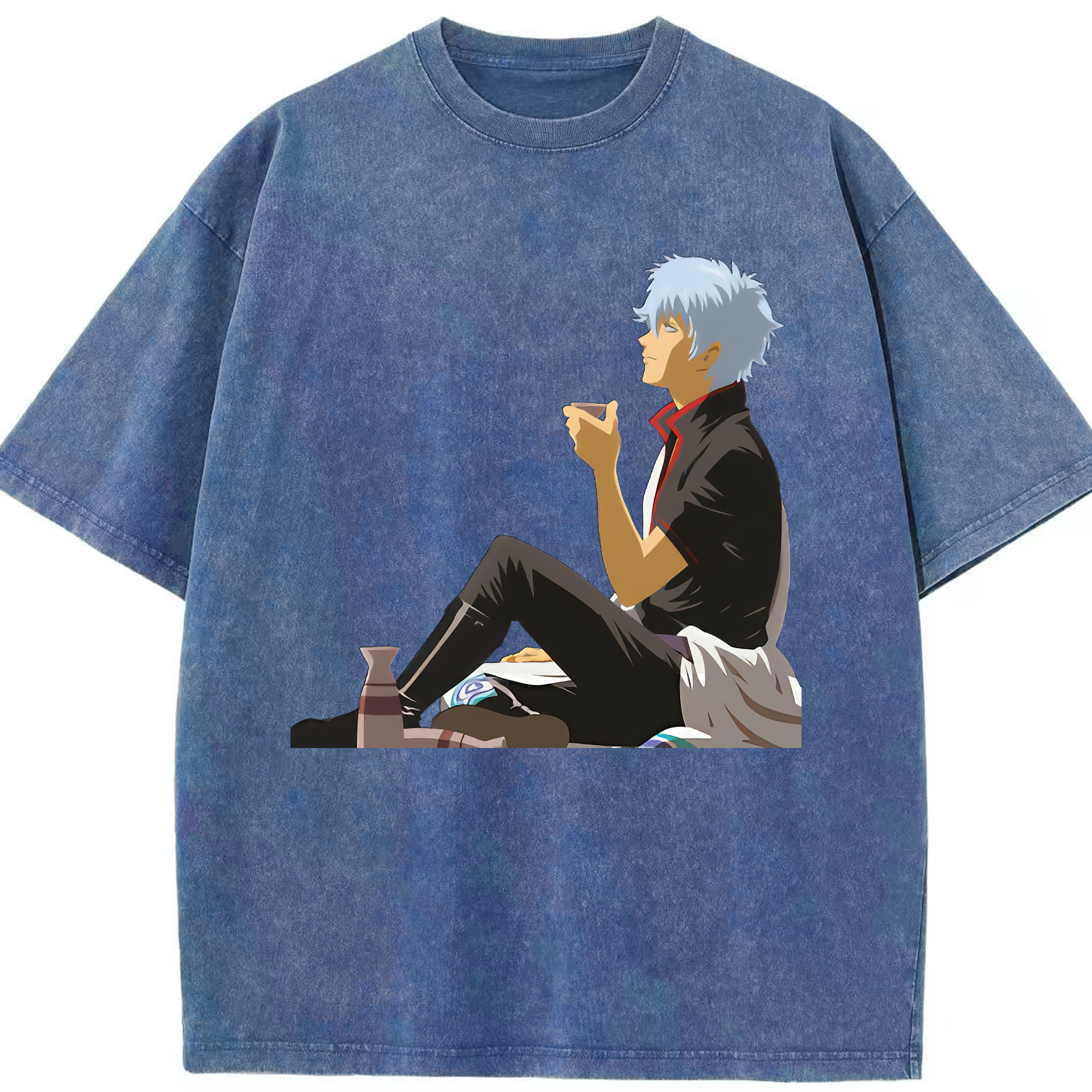 （画像用） ぎんたま 坂田銀時（さかたぎんとき） 神楽 志村新八（しむら しんぱち） GINTAMA Sakata Gintoki Kagura Shimura Shinpachi 綿100% ヴィンテージ風 半袖Tシャツ（フロントプリント）