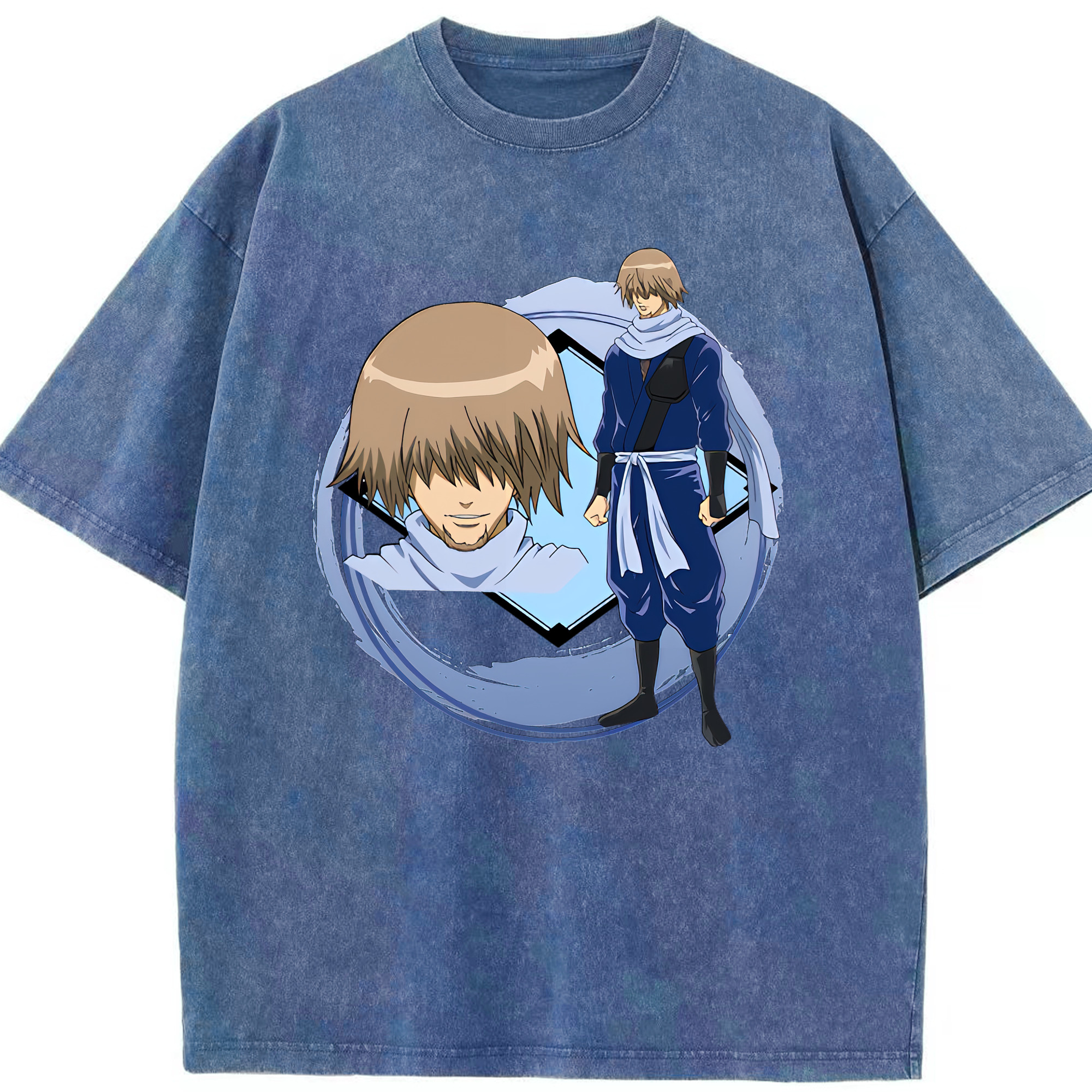 （画像用） ぎんたま 坂田銀時（さかたぎんとき） 神楽 志村新八（しむら しんぱち） GINTAMA Sakata Gintoki Kagura Shimura Shinpachi 綿100% ヴィンテージ風 半袖Tシャツ（フロントプリント）