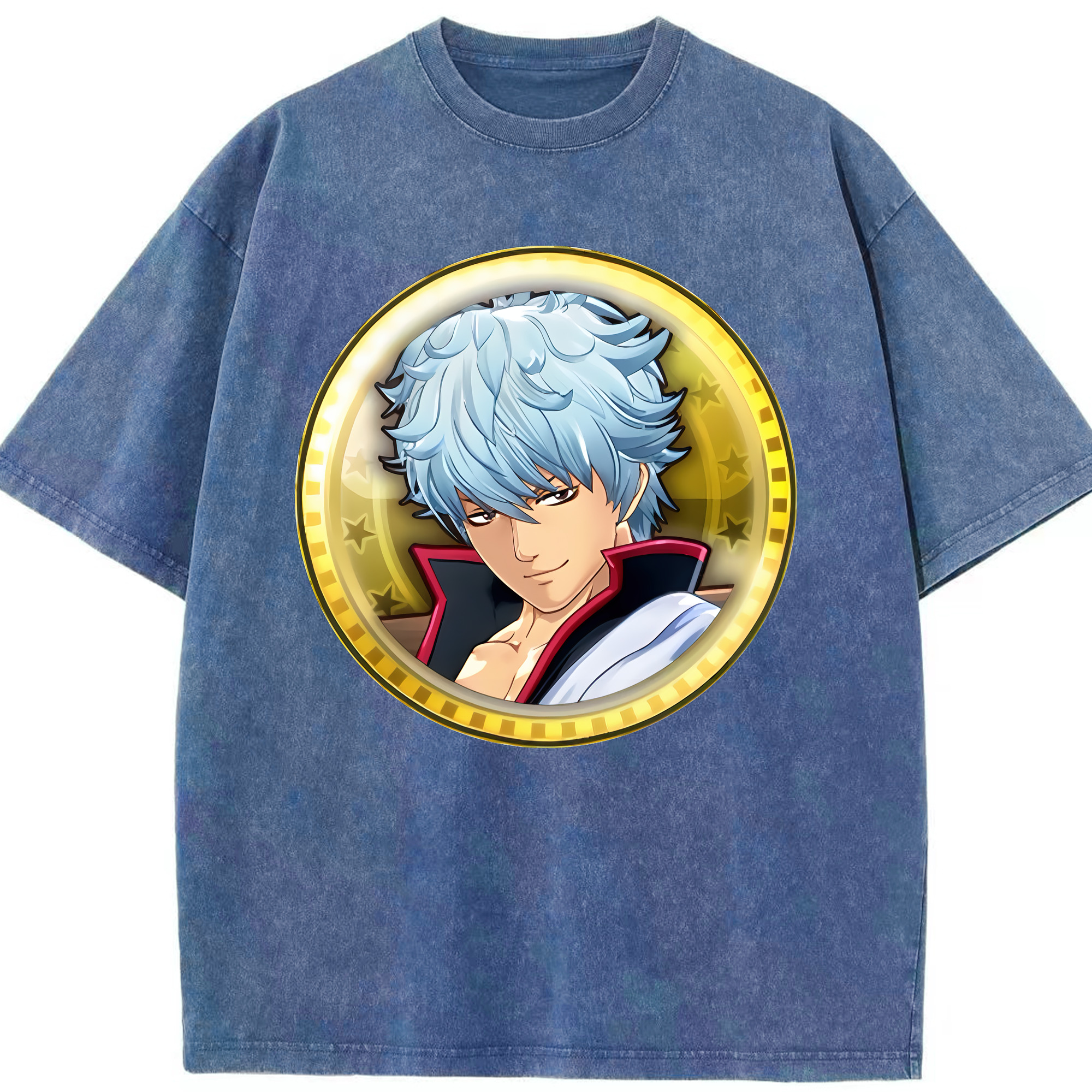 （画像用） ぎんたま 坂田銀時（さかたぎんとき） 神楽 志村新八（しむら しんぱち） GINTAMA Sakata Gintoki Kagura Shimura Shinpachi 綿100% ヴィンテージ風 半袖Tシャツ（フロントプリント）