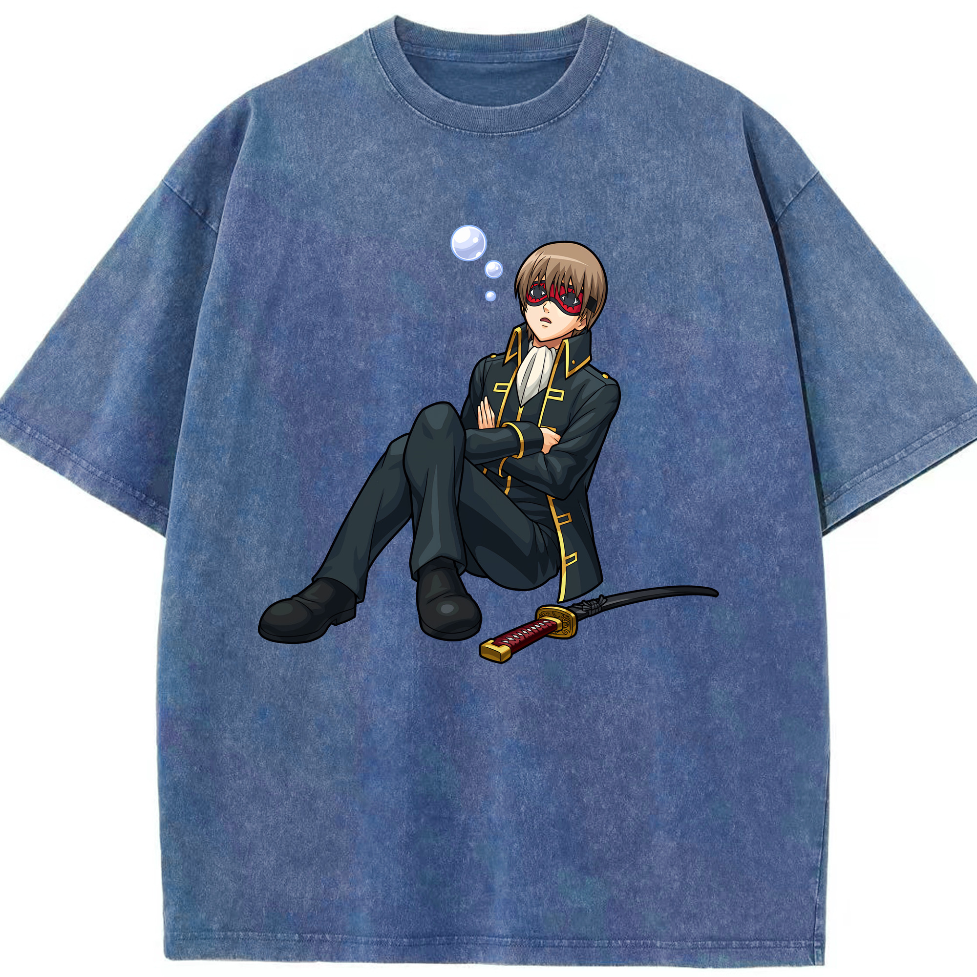 （画像用） ぎんたま 坂田銀時（さかたぎんとき） 神楽 志村新八（しむら しんぱち） GINTAMA Sakata Gintoki Kagura Shimura Shinpachi 綿100% ヴィンテージ風 半袖Tシャツ（フロントプリント）