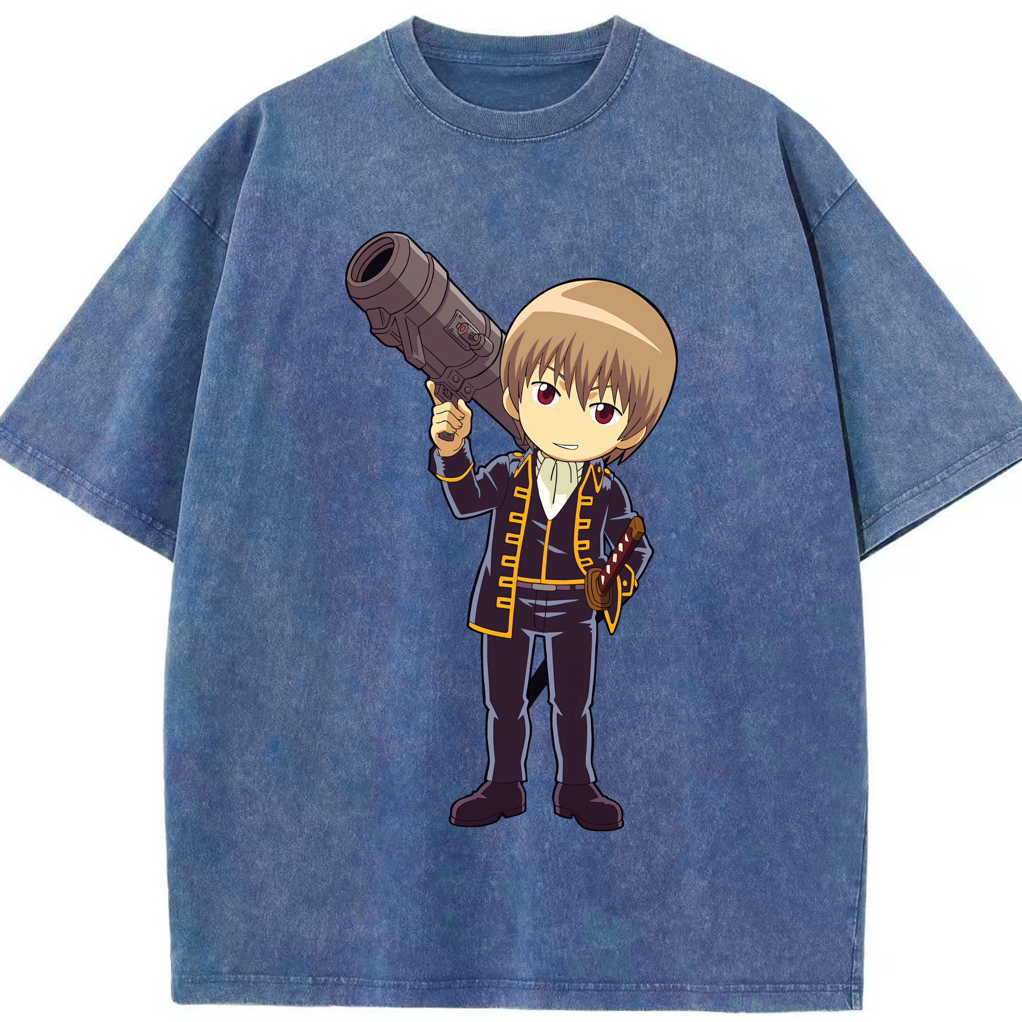 （画像用） ぎんたま 坂田銀時（さかたぎんとき） 神楽 志村新八（しむら しんぱち） GINTAMA Sakata Gintoki Kagura Shimura Shinpachi 綿100% ヴィンテージ風 半袖Tシャツ（フロントプリント）
