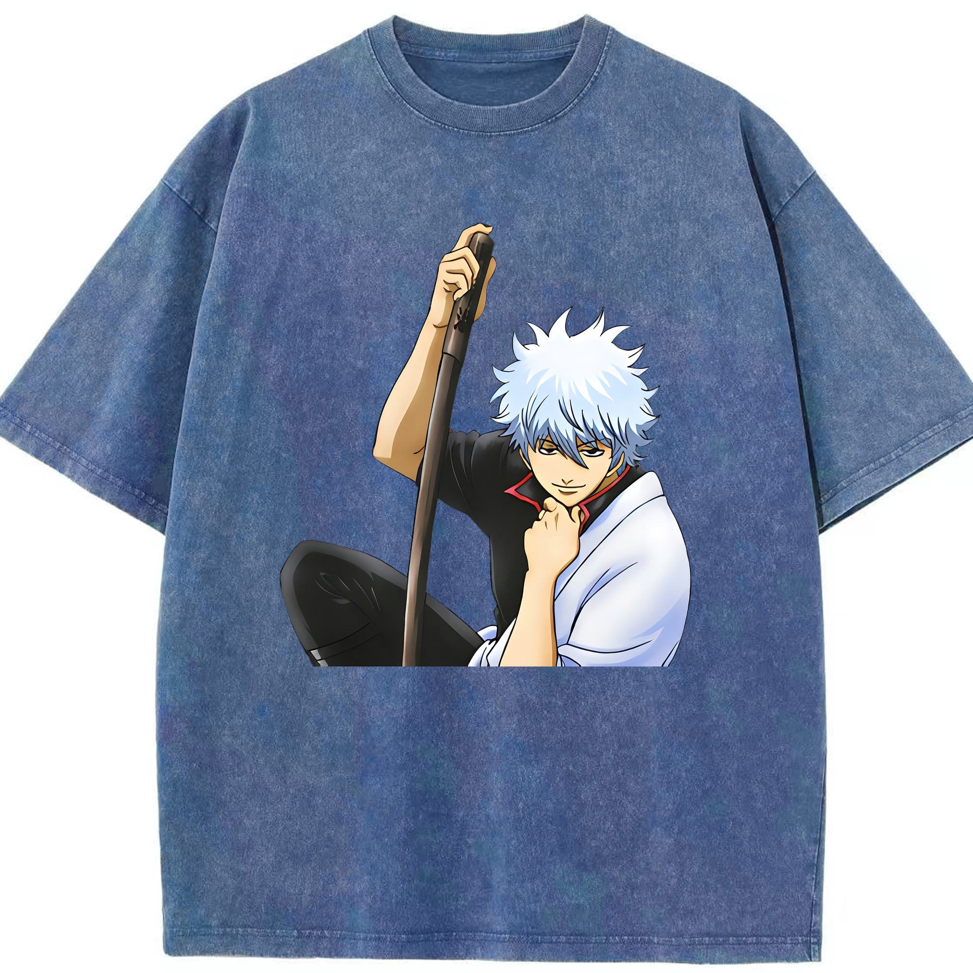 （画像用） ぎんたま 坂田銀時（さかたぎんとき） 神楽 志村新八（しむら しんぱち） GINTAMA Sakata Gintoki Kagura Shimura Shinpachi 綿100% ヴィンテージ風 半袖Tシャツ（フロントプリント）