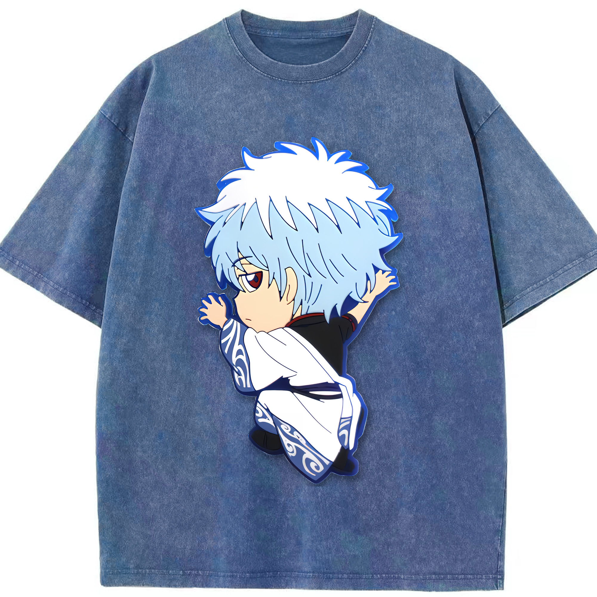 （画像用） ぎんたま 坂田銀時（さかたぎんとき） 神楽 志村新八（しむら しんぱち） GINTAMA Sakata Gintoki Kagura Shimura Shinpachi 綿100% ヴィンテージ風 半袖Tシャツ（フロントプリント）