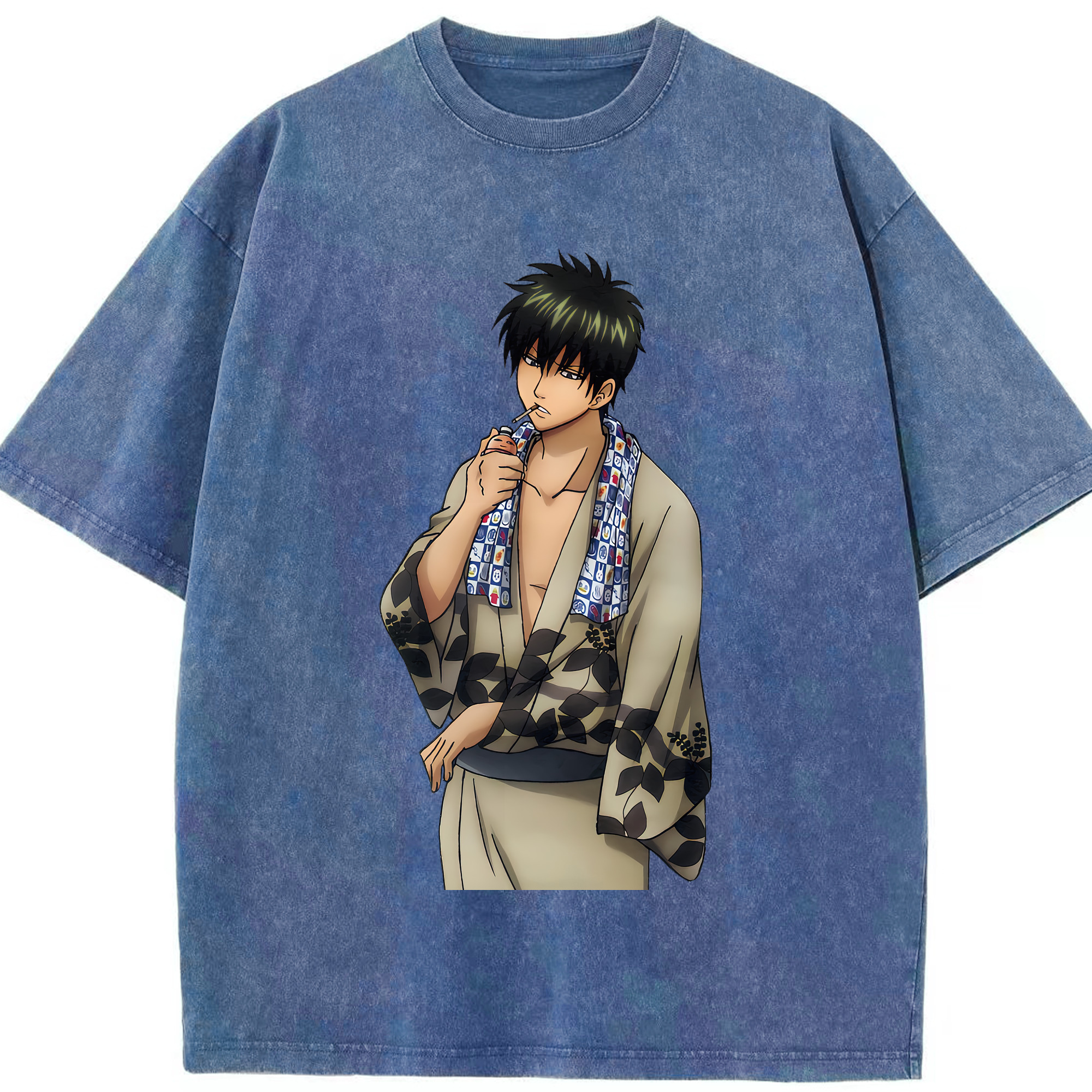 （画像用） ぎんたま 坂田銀時（さかたぎんとき） 神楽 志村新八（しむら しんぱち） GINTAMA Sakata Gintoki Kagura Shimura Shinpachi 綿100% ヴィンテージ風 半袖Tシャツ（フロントプリント）