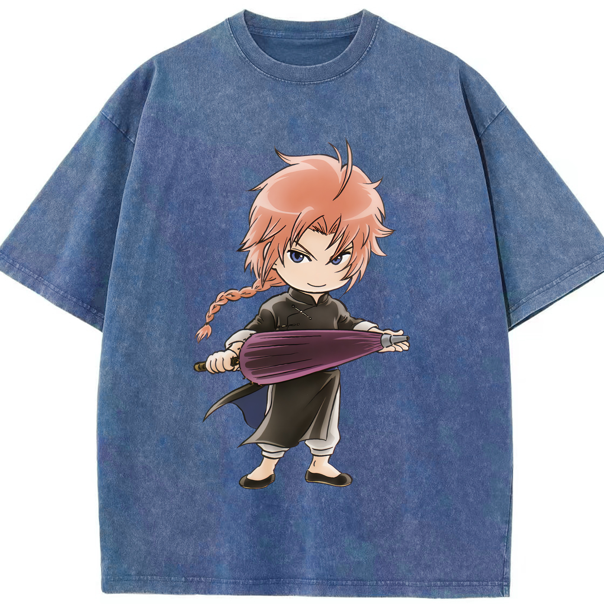 （画像用） ぎんたま 坂田銀時（さかたぎんとき） 神楽 志村新八（しむら しんぱち） GINTAMA Sakata Gintoki Kagura Shimura Shinpachi 綿100% ヴィンテージ風 半袖Tシャツ（フロントプリント）