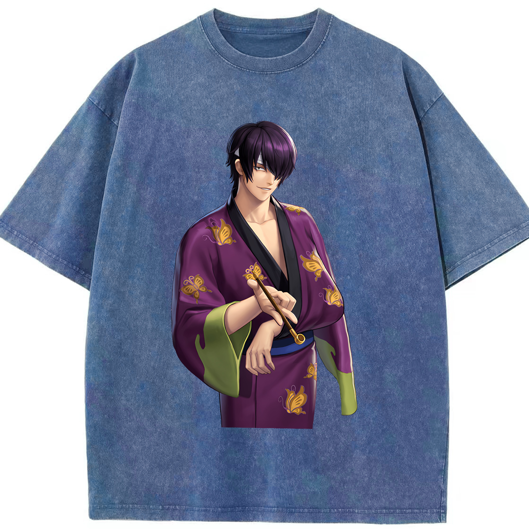 （画像用） ぎんたま 坂田銀時（さかたぎんとき） 神楽 志村新八（しむら しんぱち） GINTAMA Sakata Gintoki Kagura Shimura Shinpachi 綿100% ヴィンテージ風 半袖Tシャツ（フロントプリント）