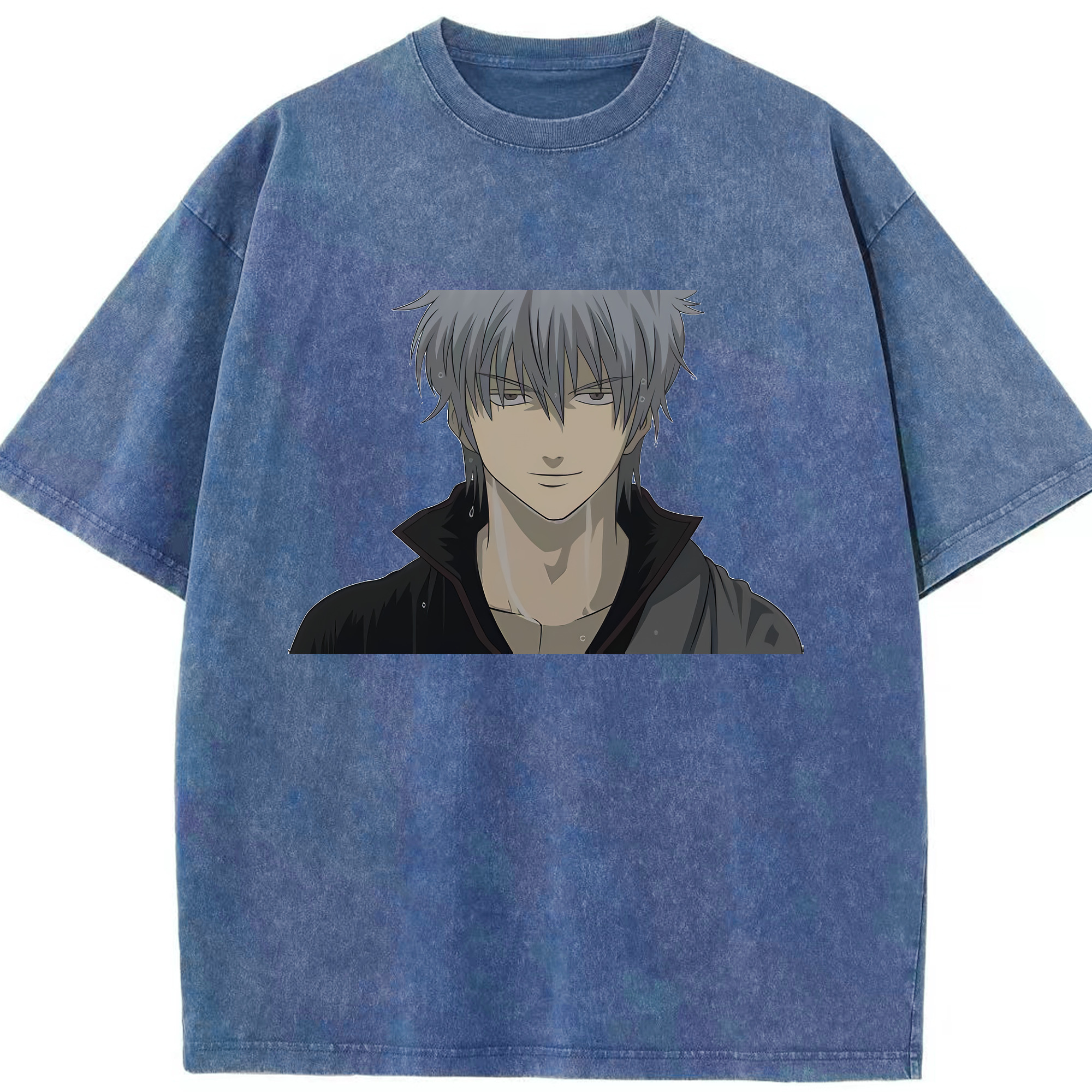 （画像用） ぎんたま 坂田銀時（さかたぎんとき） 神楽 志村新八（しむら しんぱち） GINTAMA Sakata Gintoki Kagura Shimura Shinpachi 綿100% ヴィンテージ風 半袖Tシャツ（フロントプリント）