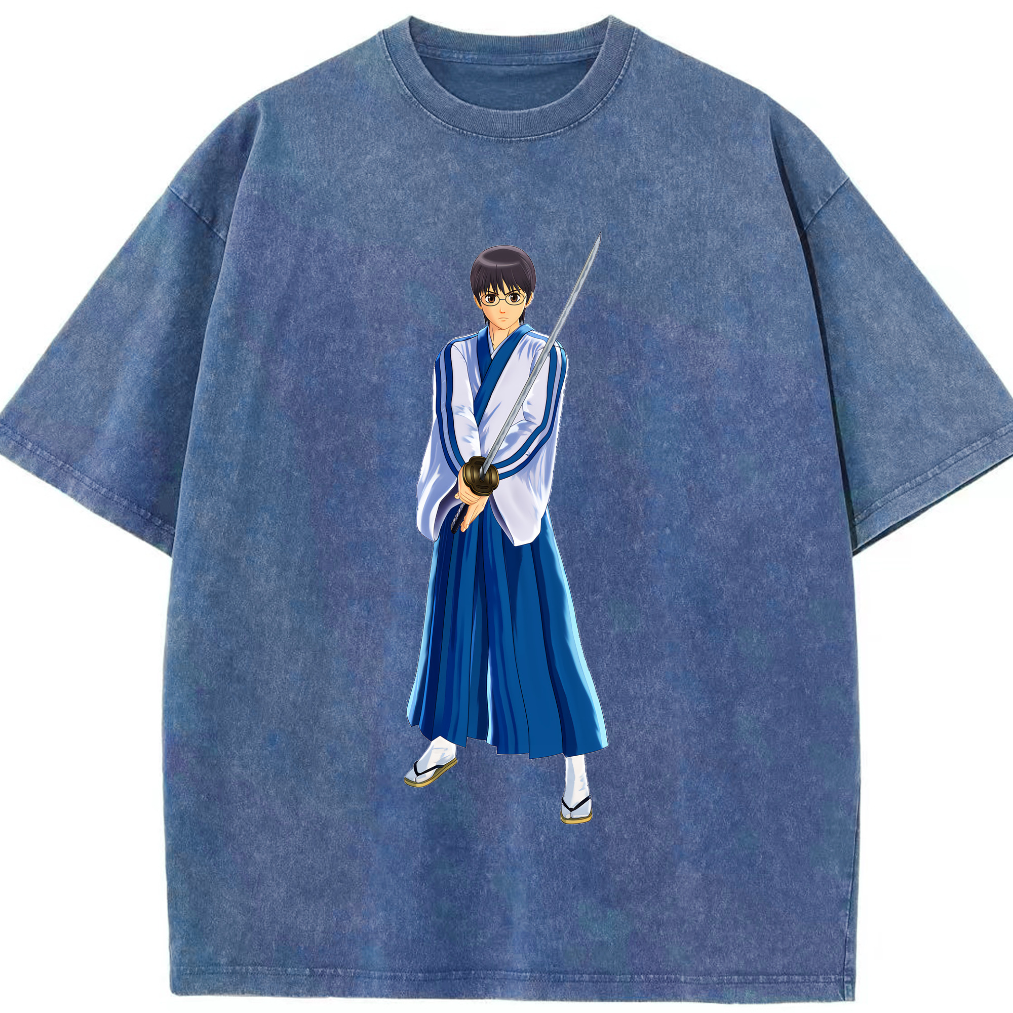 （画像用） ぎんたま 坂田銀時（さかたぎんとき） 神楽 志村新八（しむら しんぱち） GINTAMA Sakata Gintoki Kagura Shimura Shinpachi 綿100% ヴィンテージ風 半袖Tシャツ（フロントプリント）
