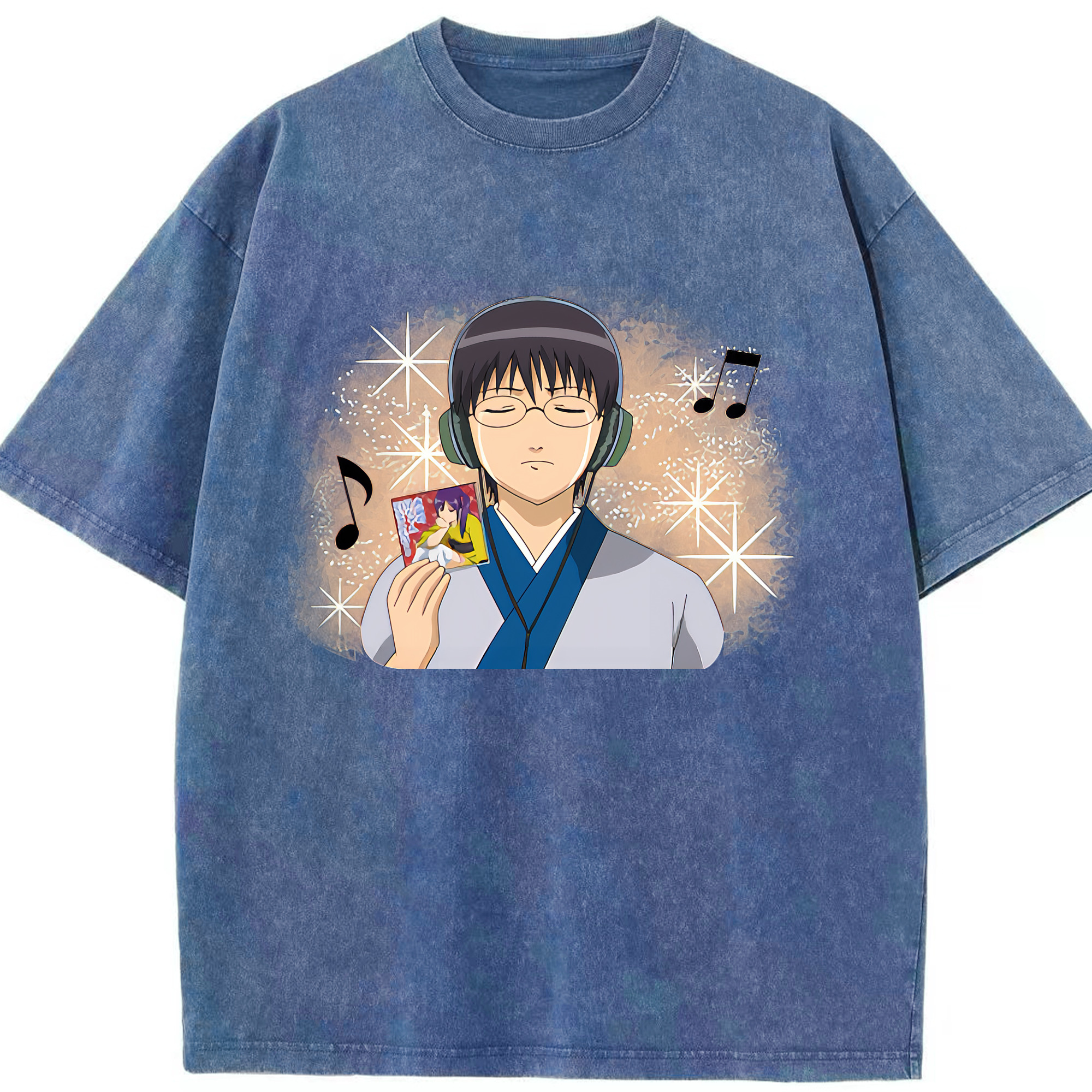 （画像用） ぎんたま 坂田銀時（さかたぎんとき） 神楽 志村新八（しむら しんぱち） GINTAMA Sakata Gintoki Kagura Shimura Shinpachi 綿100% ヴィンテージ風 半袖Tシャツ（フロントプリント）