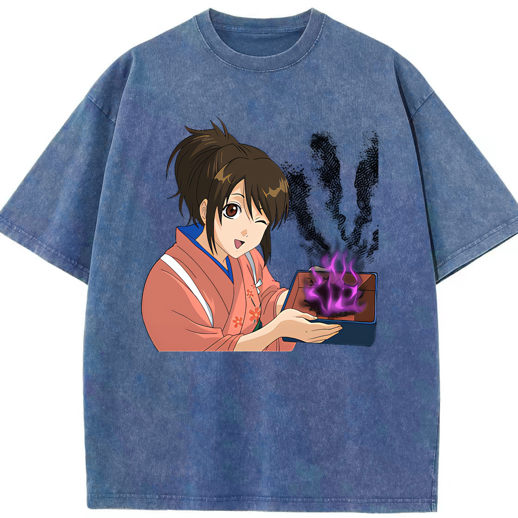 （画像用） ぎんたま 坂田銀時（さかたぎんとき） 神楽 志村新八（しむら しんぱち） GINTAMA Sakata Gintoki Kagura Shimura Shinpachi 綿100% ヴィンテージ風 半袖Tシャツ（フロントプリント）