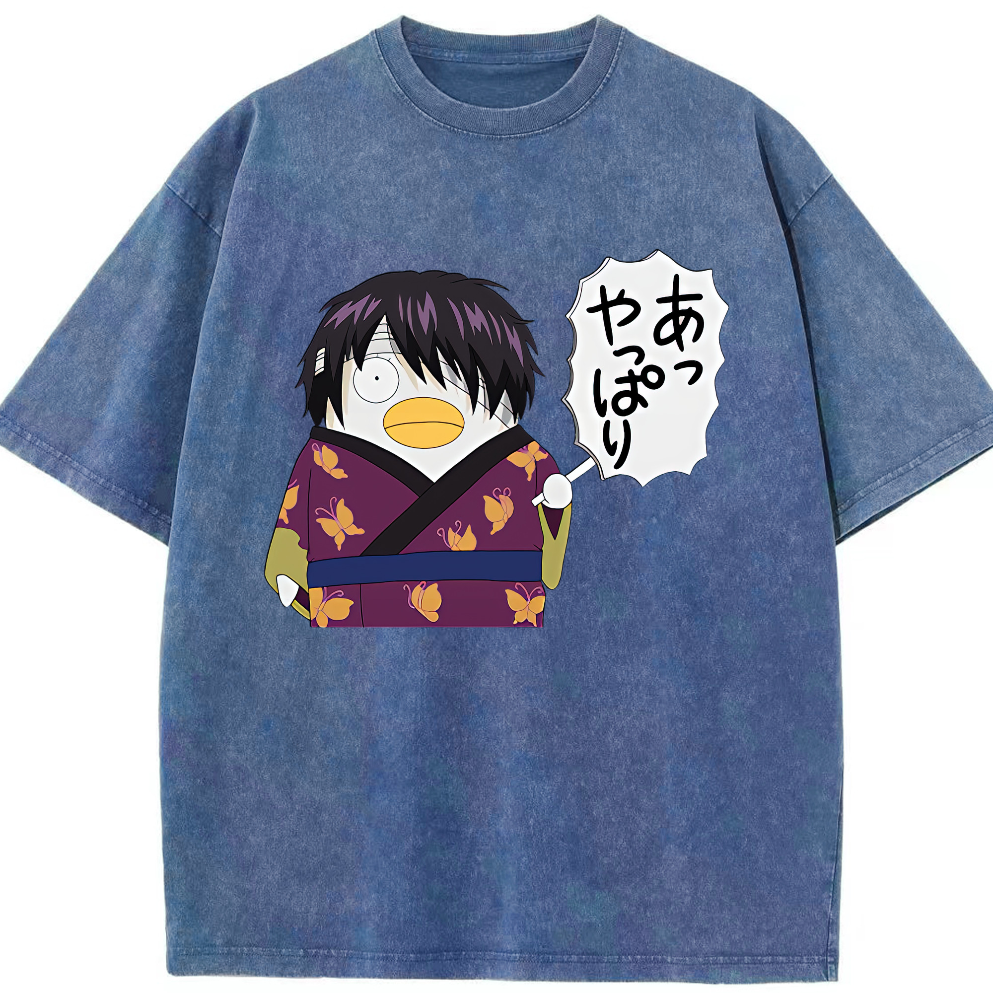（画像用） ぎんたま 坂田銀時（さかたぎんとき） 神楽 志村新八（しむら しんぱち） GINTAMA Sakata Gintoki Kagura Shimura Shinpachi 綿100% ヴィンテージ風 半袖Tシャツ（フロントプリント）