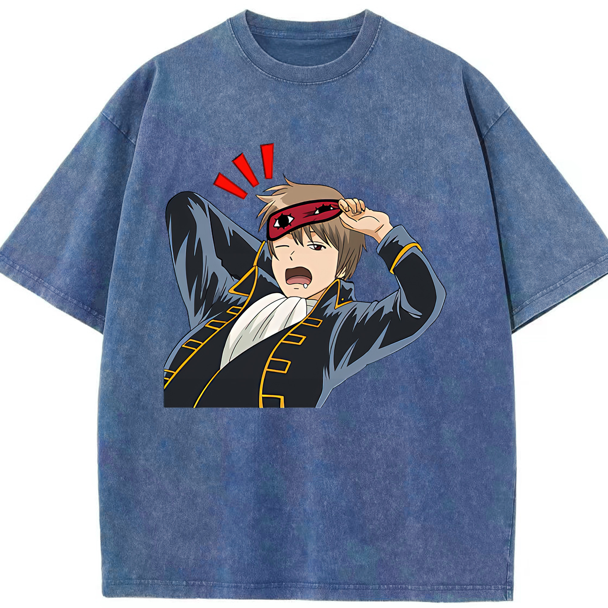 （画像用） ぎんたま 坂田銀時（さかたぎんとき） 神楽 志村新八（しむら しんぱち） GINTAMA Sakata Gintoki Kagura Shimura Shinpachi 綿100% ヴィンテージ風 半袖Tシャツ（フロントプリント）