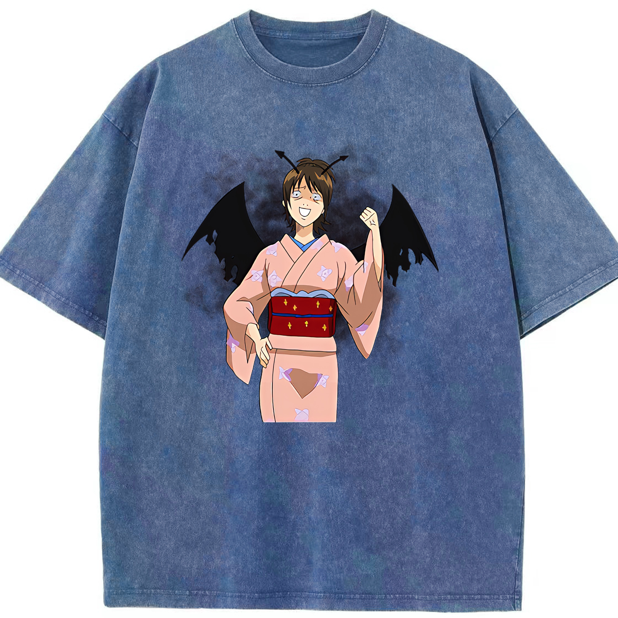 （画像用） ぎんたま 坂田銀時（さかたぎんとき） 神楽 志村新八（しむら しんぱち） GINTAMA Sakata Gintoki Kagura Shimura Shinpachi 綿100% ヴィンテージ風 半袖Tシャツ（フロントプリント）