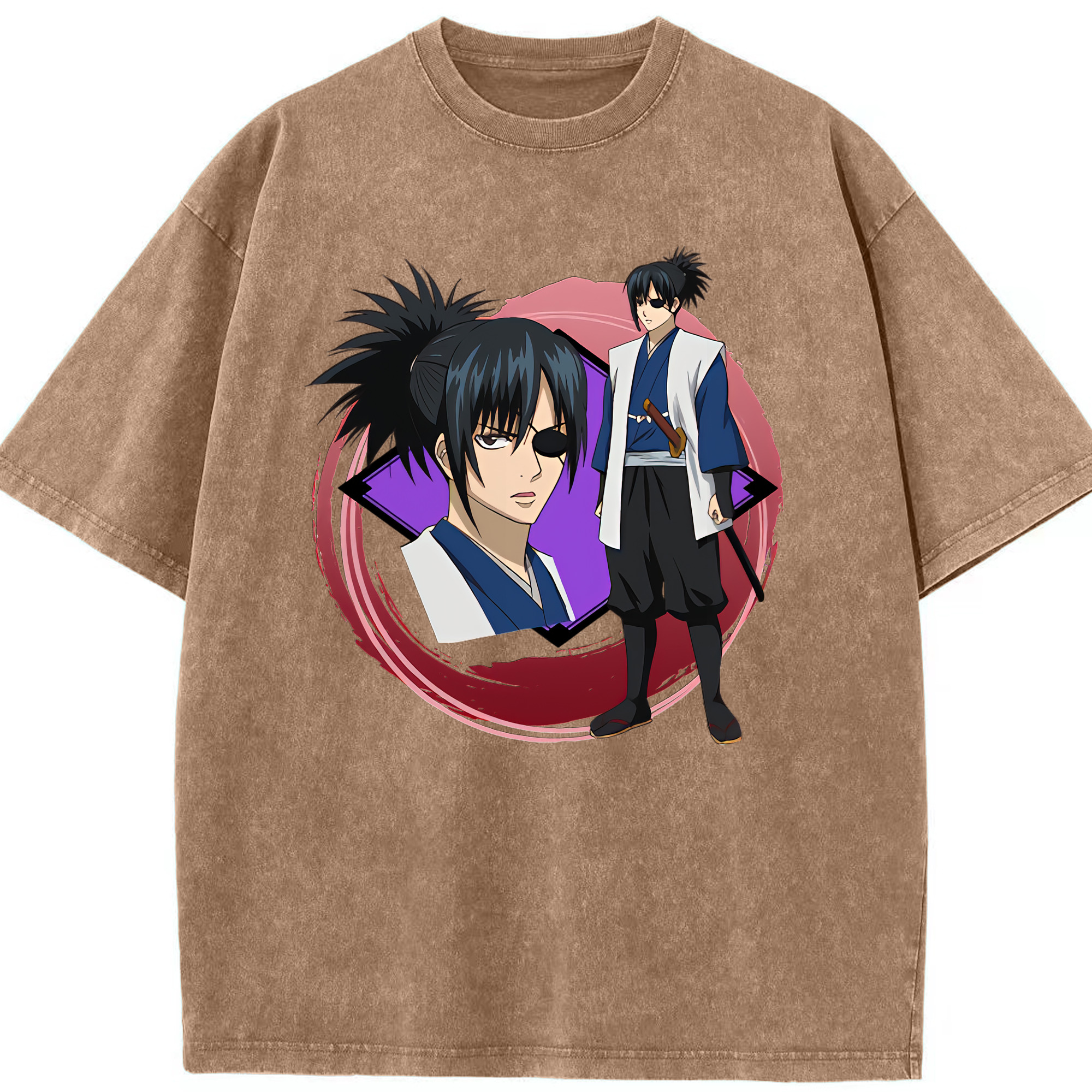 （画像用） ぎんたま 坂田銀時（さかたぎんとき） 神楽 志村新八（しむら しんぱち） GINTAMA Sakata Gintoki Kagura Shimura Shinpachi 綿100% ヴィンテージ風 半袖Tシャツ（フロントプリント）