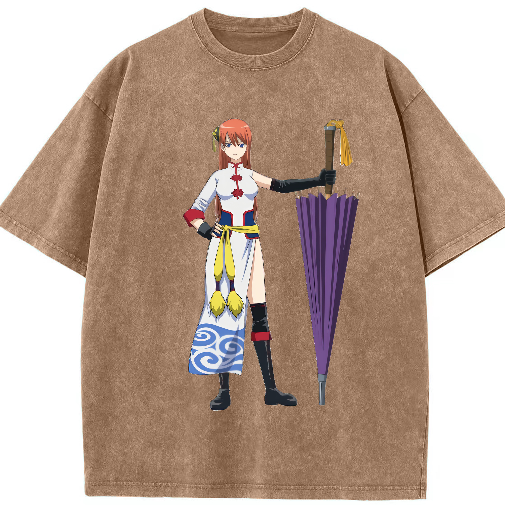 （画像用） ぎんたま 坂田銀時（さかたぎんとき） 神楽 志村新八（しむら しんぱち） GINTAMA Sakata Gintoki Kagura Shimura Shinpachi 綿100% ヴィンテージ風 半袖Tシャツ（フロントプリント）