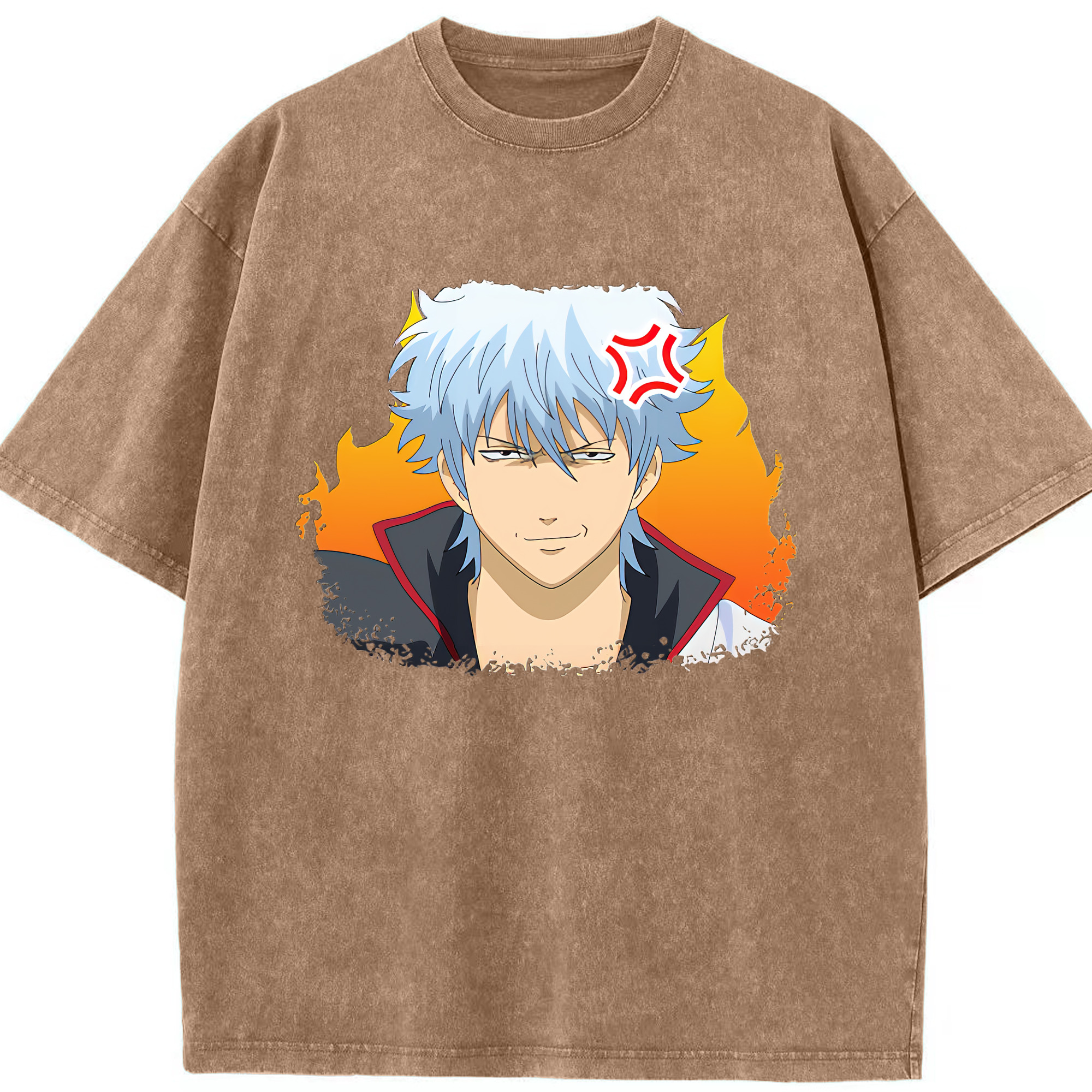 （画像用） ぎんたま 坂田銀時（さかたぎんとき） 神楽 志村新八（しむら しんぱち） GINTAMA Sakata Gintoki Kagura Shimura Shinpachi 綿100% ヴィンテージ風 半袖Tシャツ（フロントプリント）