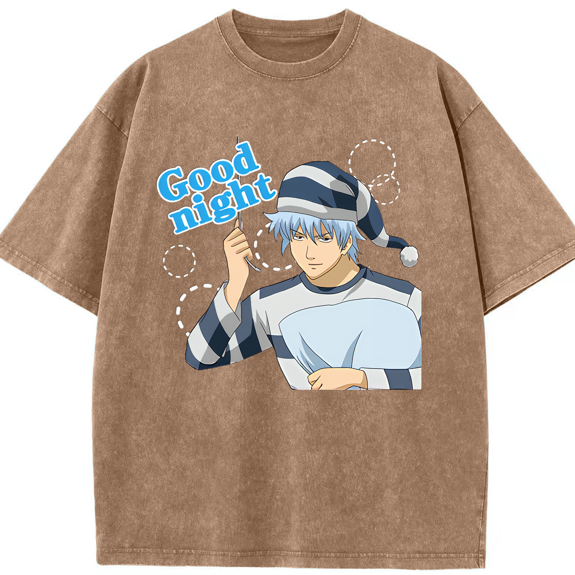 （画像用） ぎんたま 坂田銀時（さかたぎんとき） 神楽 志村新八（しむら しんぱち） GINTAMA Sakata Gintoki Kagura Shimura Shinpachi 綿100% ヴィンテージ風 半袖Tシャツ（フロントプリント）