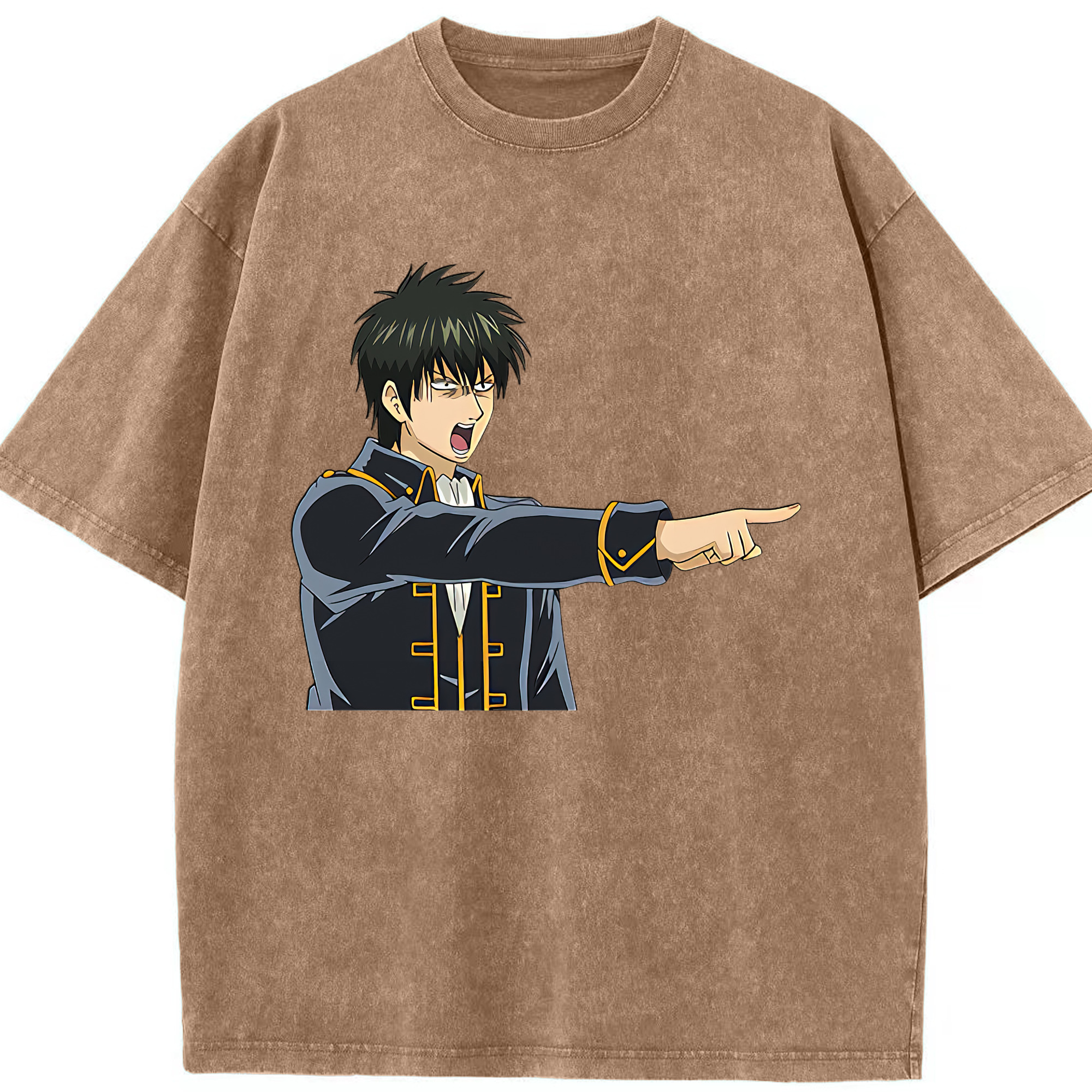 （画像用） ぎんたま 坂田銀時（さかたぎんとき） 神楽 志村新八（しむら しんぱち） GINTAMA Sakata Gintoki Kagura Shimura Shinpachi 綿100% ヴィンテージ風 半袖Tシャツ（フロントプリント）