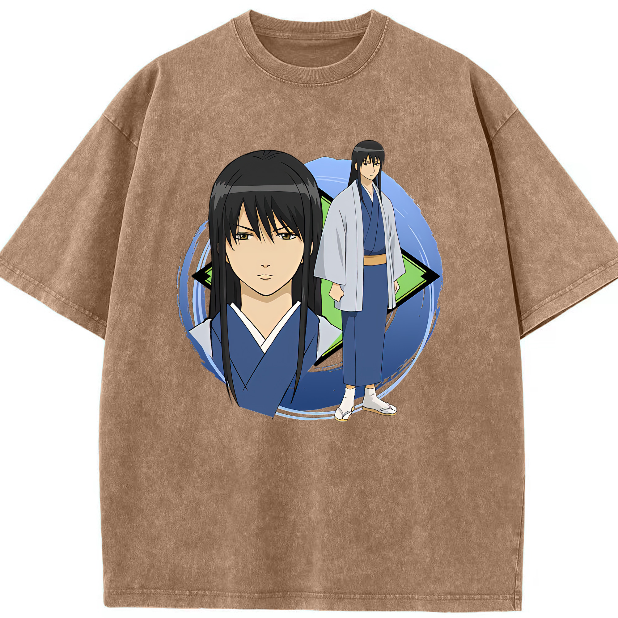 （画像用） ぎんたま 坂田銀時（さかたぎんとき） 神楽 志村新八（しむら しんぱち） GINTAMA Sakata Gintoki Kagura Shimura Shinpachi 綿100% ヴィンテージ風 半袖Tシャツ（フロントプリント）