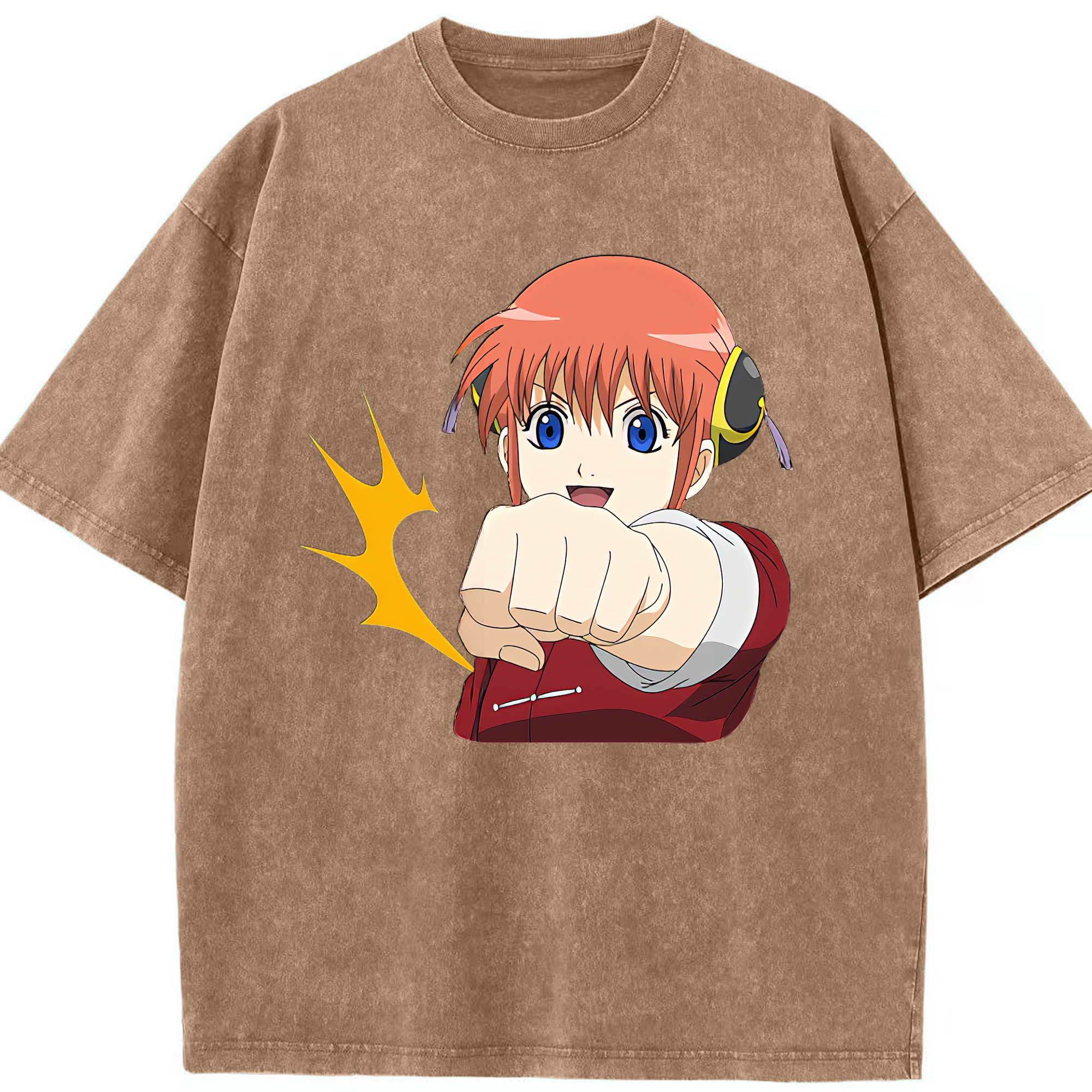 （画像用） ぎんたま 坂田銀時（さかたぎんとき） 神楽 志村新八（しむら しんぱち） GINTAMA Sakata Gintoki Kagura Shimura Shinpachi 綿100% ヴィンテージ風 半袖Tシャツ（フロントプリント）