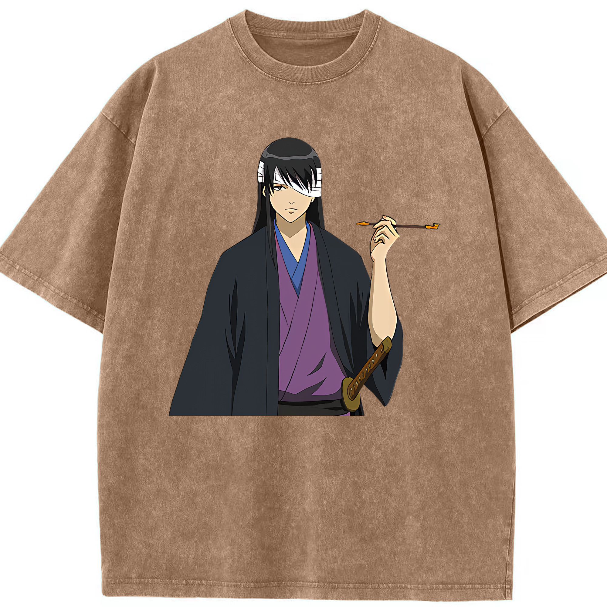 （画像用） ぎんたま 坂田銀時（さかたぎんとき） 神楽 志村新八（しむら しんぱち） GINTAMA Sakata Gintoki Kagura Shimura Shinpachi 綿100% ヴィンテージ風 半袖Tシャツ（フロントプリント）