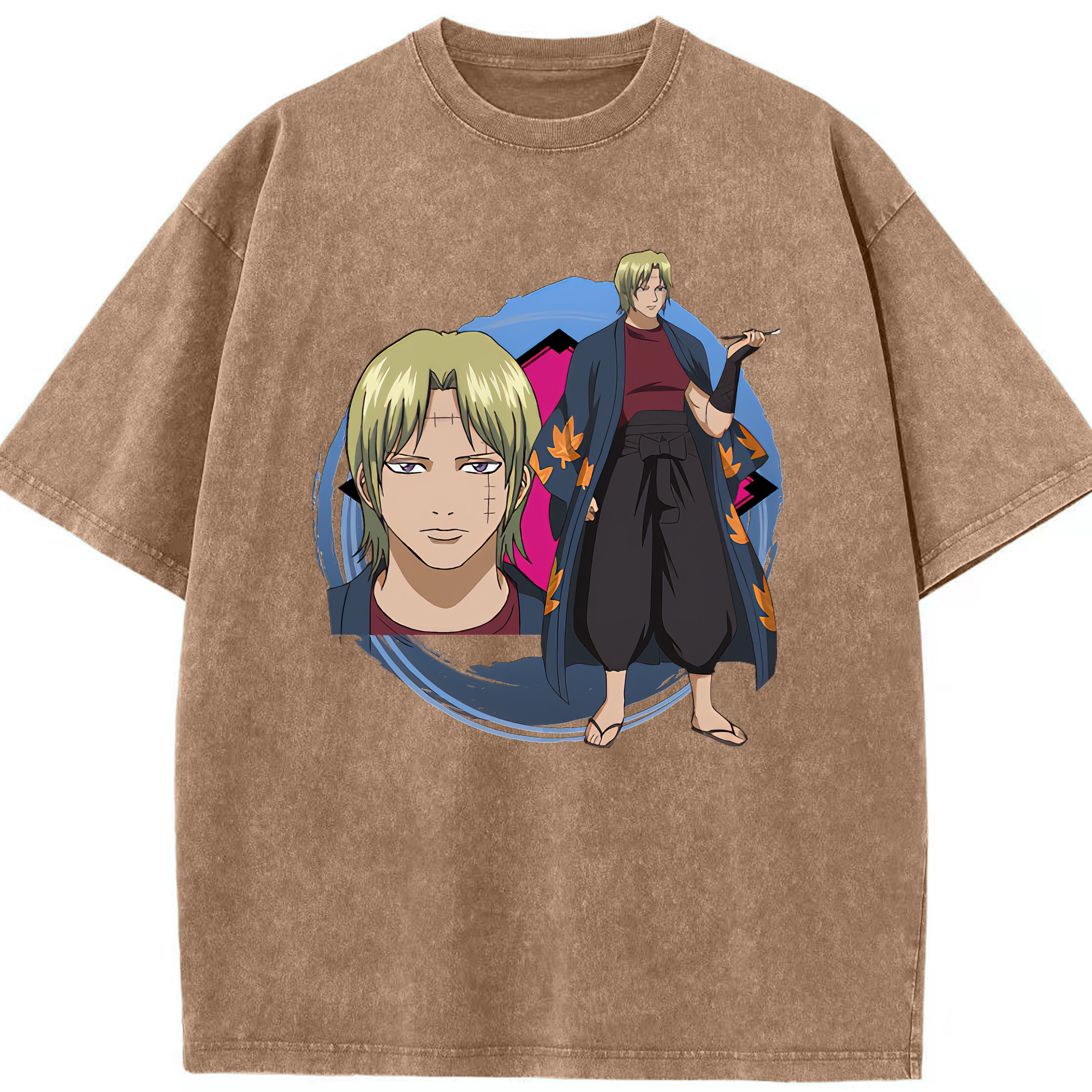 （画像用） ぎんたま 坂田銀時（さかたぎんとき） 神楽 志村新八（しむら しんぱち） GINTAMA Sakata Gintoki Kagura Shimura Shinpachi 綿100% ヴィンテージ風 半袖Tシャツ（フロントプリント）