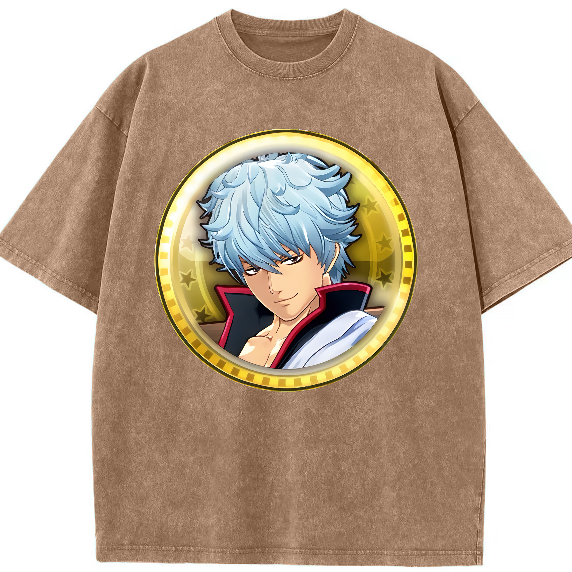 （画像用） ぎんたま 坂田銀時（さかたぎんとき） 神楽 志村新八（しむら しんぱち） GINTAMA Sakata Gintoki Kagura Shimura Shinpachi 綿100% ヴィンテージ風 半袖Tシャツ（フロントプリント）