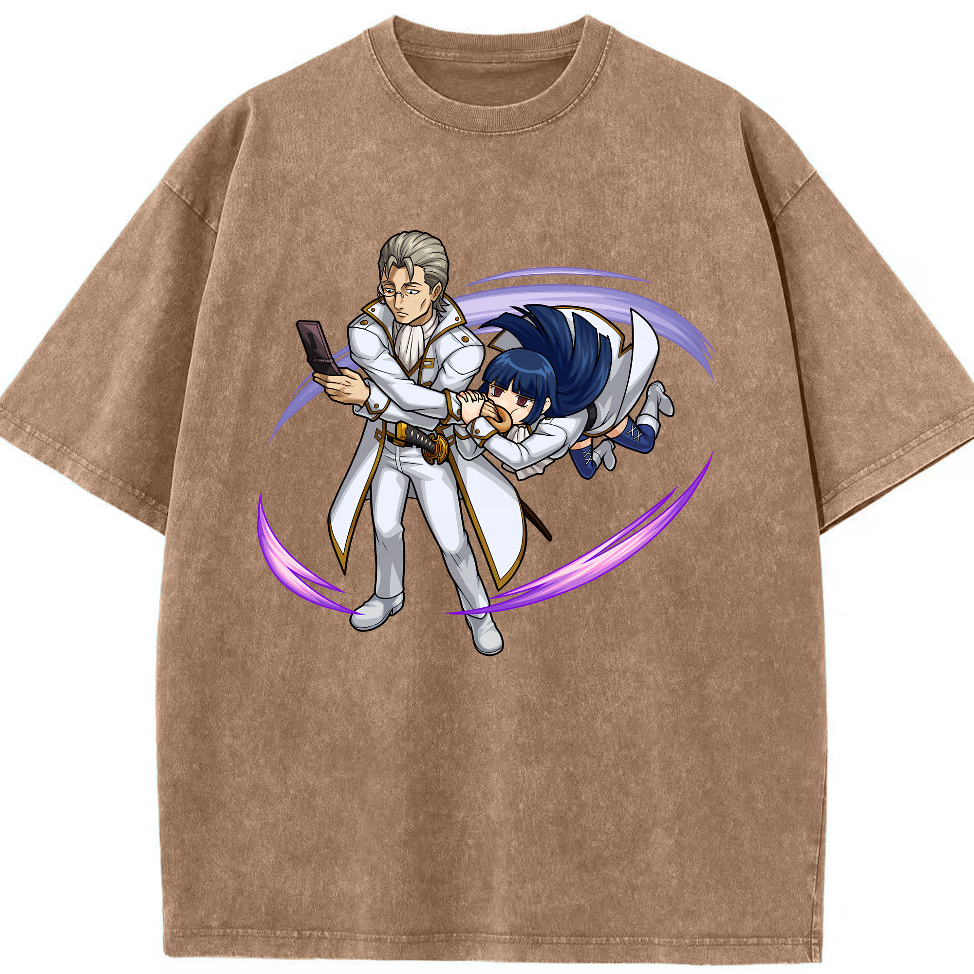 （画像用） ぎんたま 坂田銀時（さかたぎんとき） 神楽 志村新八（しむら しんぱち） GINTAMA Sakata Gintoki Kagura Shimura Shinpachi 綿100% ヴィンテージ風 半袖Tシャツ（フロントプリント）