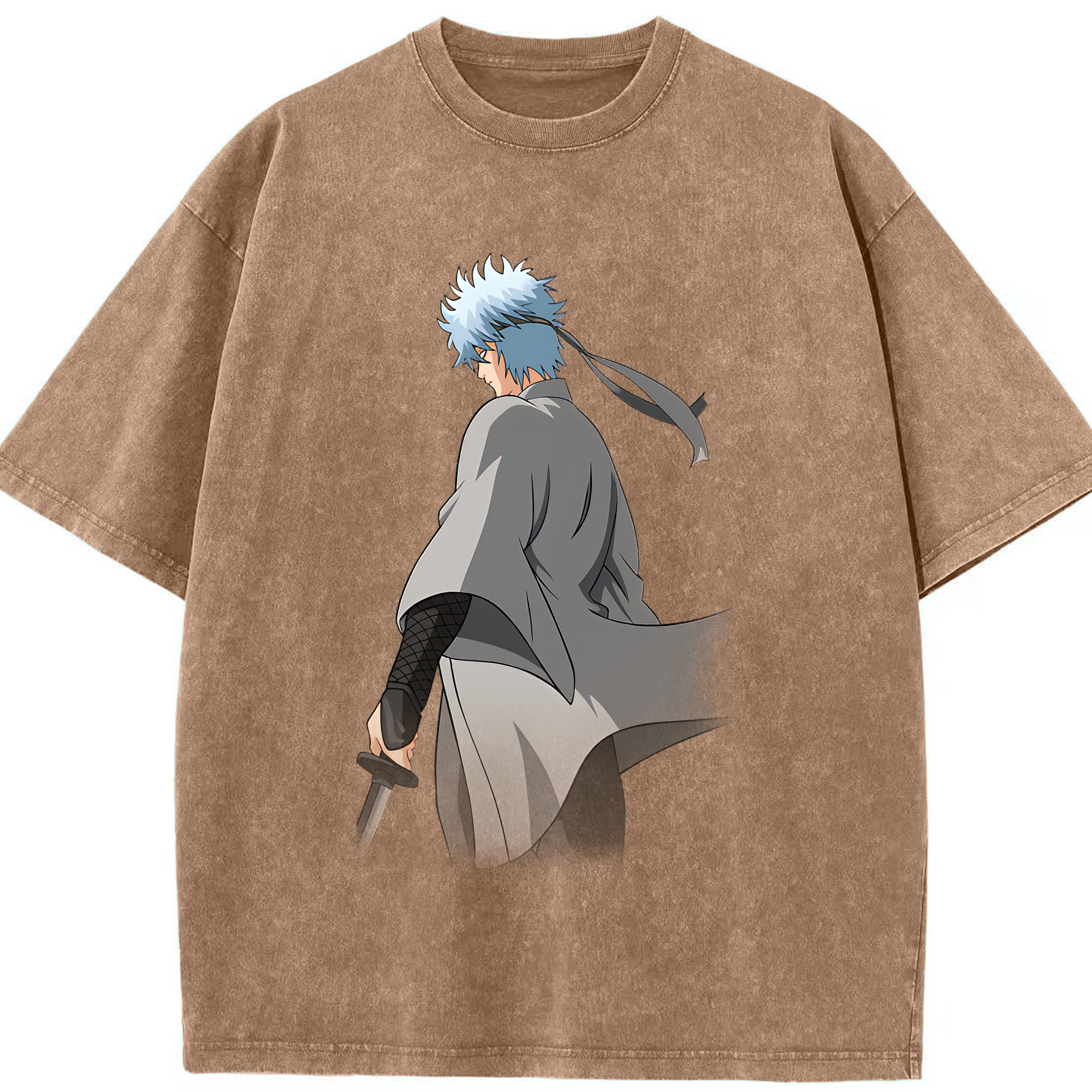 （画像用） ぎんたま 坂田銀時（さかたぎんとき） 神楽 志村新八（しむら しんぱち） GINTAMA Sakata Gintoki Kagura Shimura Shinpachi 綿100% ヴィンテージ風 半袖Tシャツ（フロントプリント）