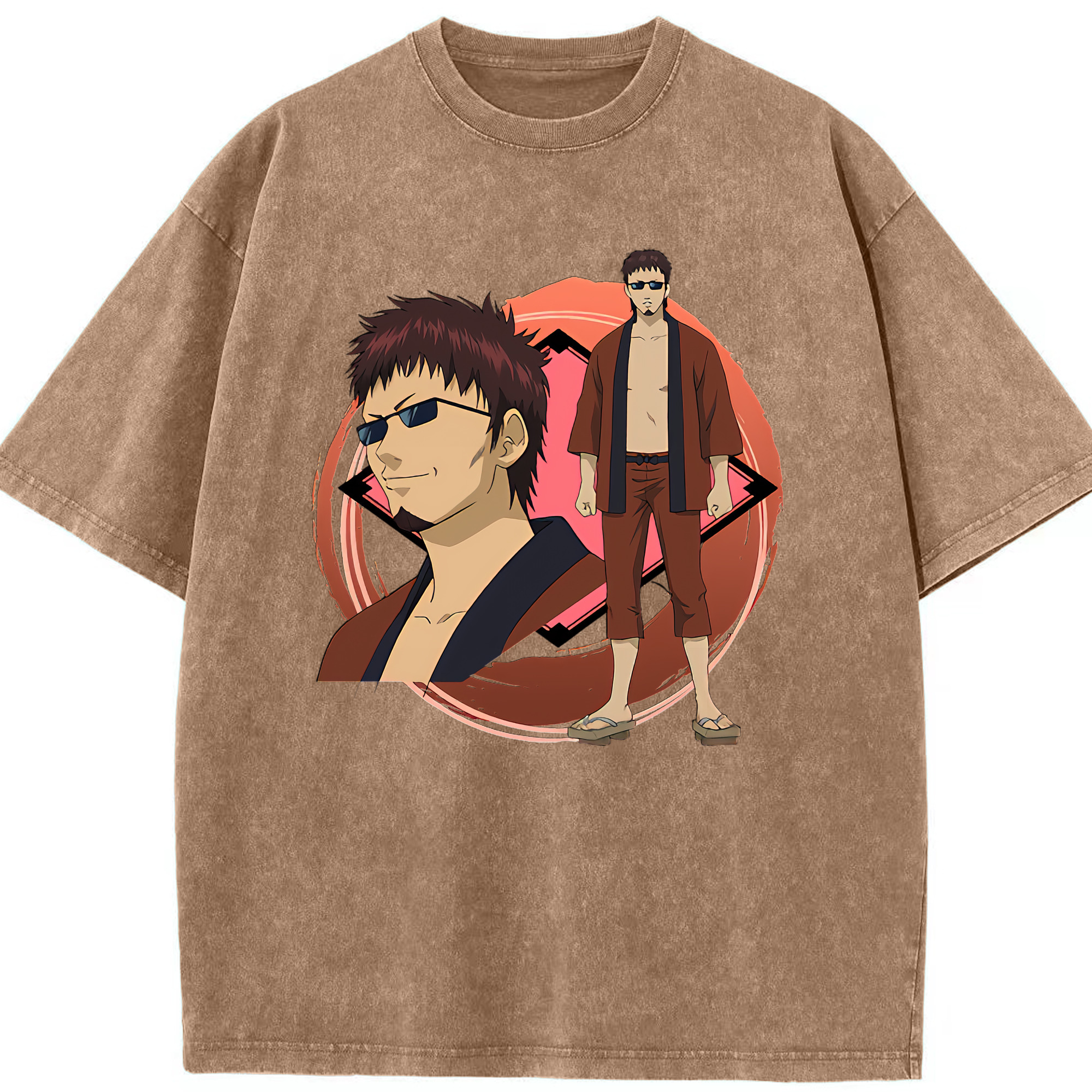 （画像用） ぎんたま 坂田銀時（さかたぎんとき） 神楽 志村新八（しむら しんぱち） GINTAMA Sakata Gintoki Kagura Shimura Shinpachi 綿100% ヴィンテージ風 半袖Tシャツ（フロントプリント）