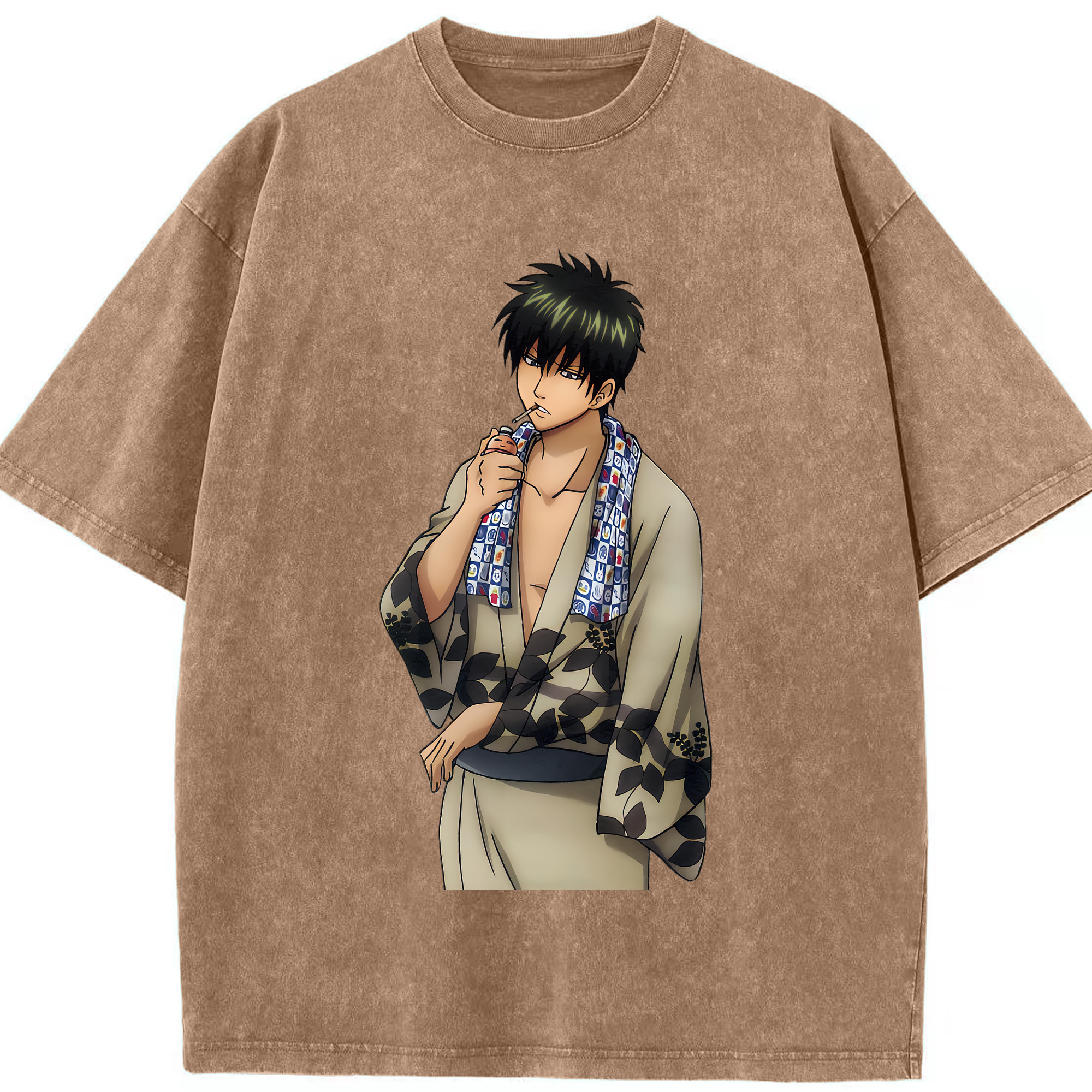 （画像用） ぎんたま 坂田銀時（さかたぎんとき） 神楽 志村新八（しむら しんぱち） GINTAMA Sakata Gintoki Kagura Shimura Shinpachi 綿100% ヴィンテージ風 半袖Tシャツ（フロントプリント）