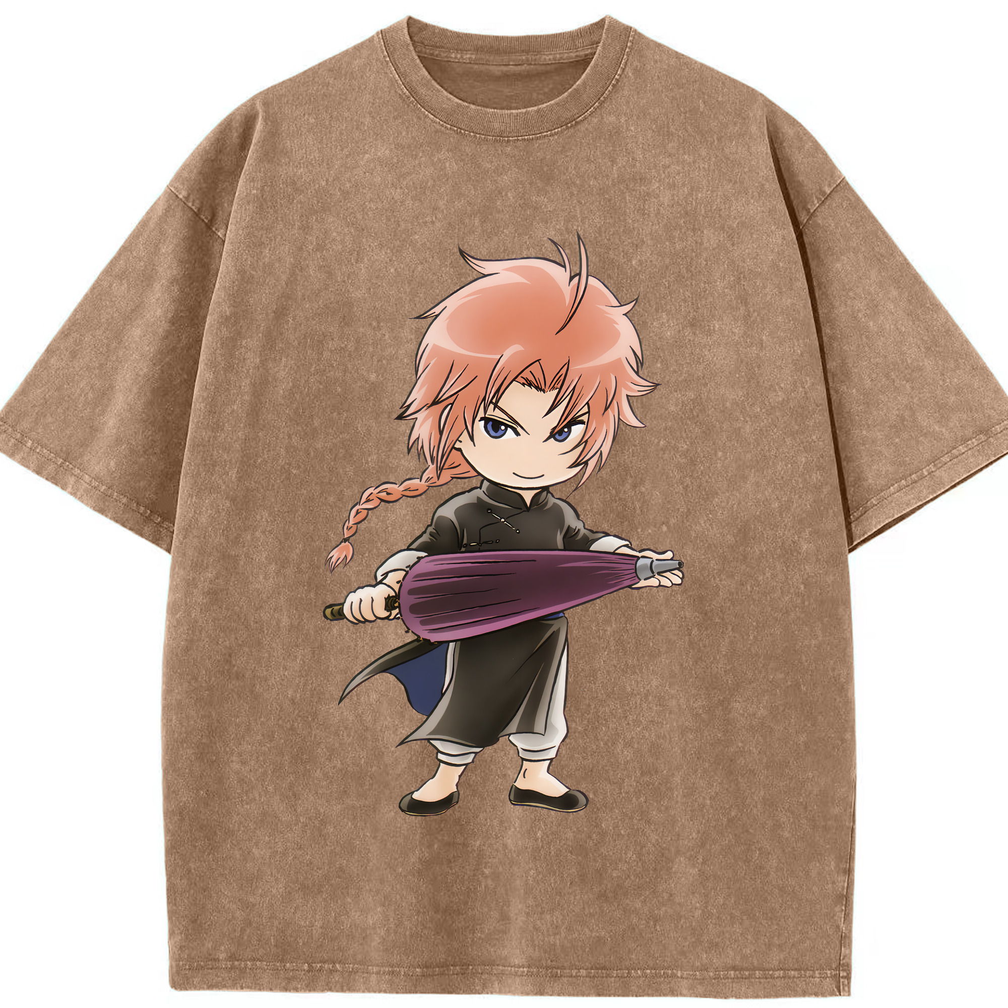 （画像用） ぎんたま 坂田銀時（さかたぎんとき） 神楽 志村新八（しむら しんぱち） GINTAMA Sakata Gintoki Kagura Shimura Shinpachi 綿100% ヴィンテージ風 半袖Tシャツ（フロントプリント）