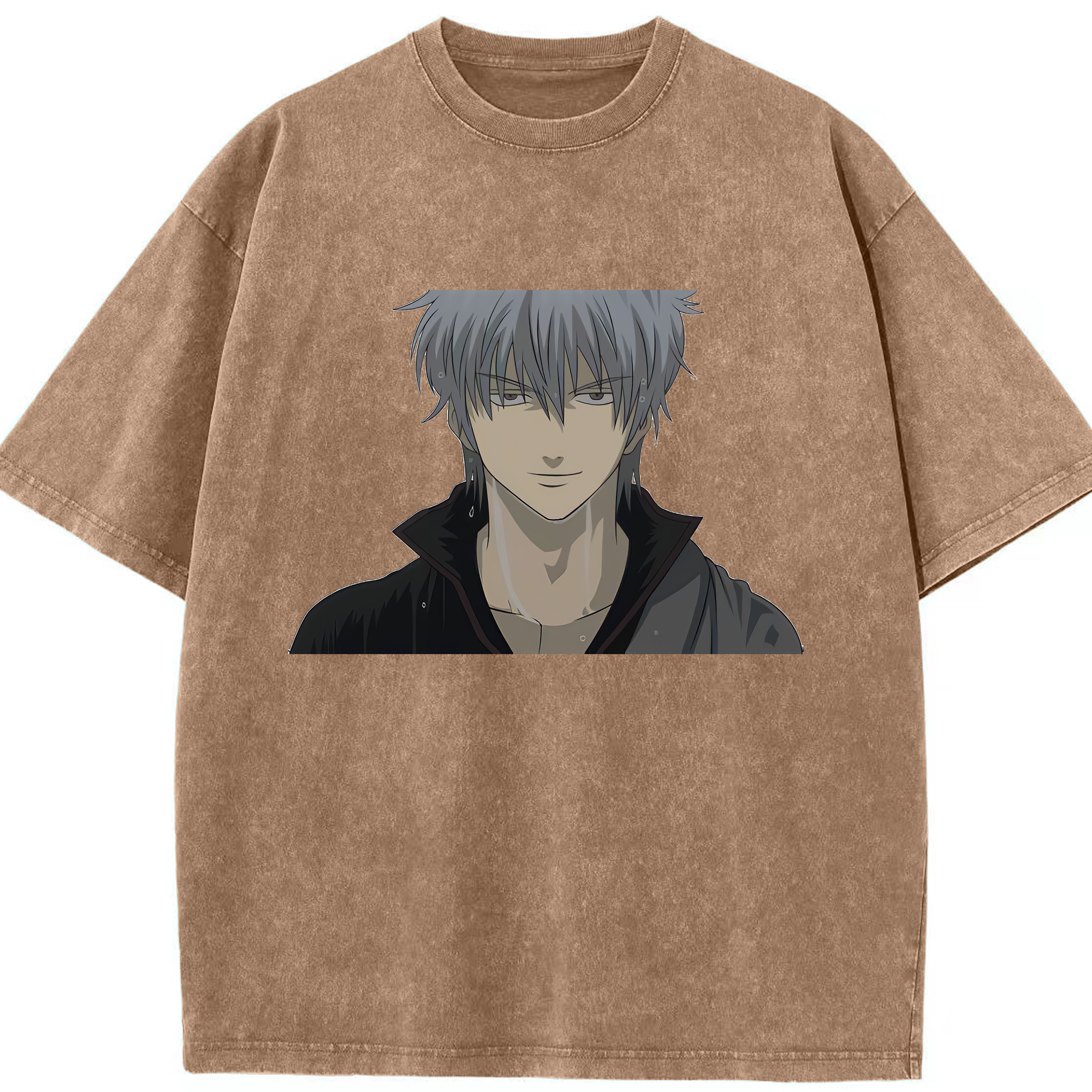（画像用） ぎんたま 坂田銀時（さかたぎんとき） 神楽 志村新八（しむら しんぱち） GINTAMA Sakata Gintoki Kagura Shimura Shinpachi 綿100% ヴィンテージ風 半袖Tシャツ（フロントプリント）