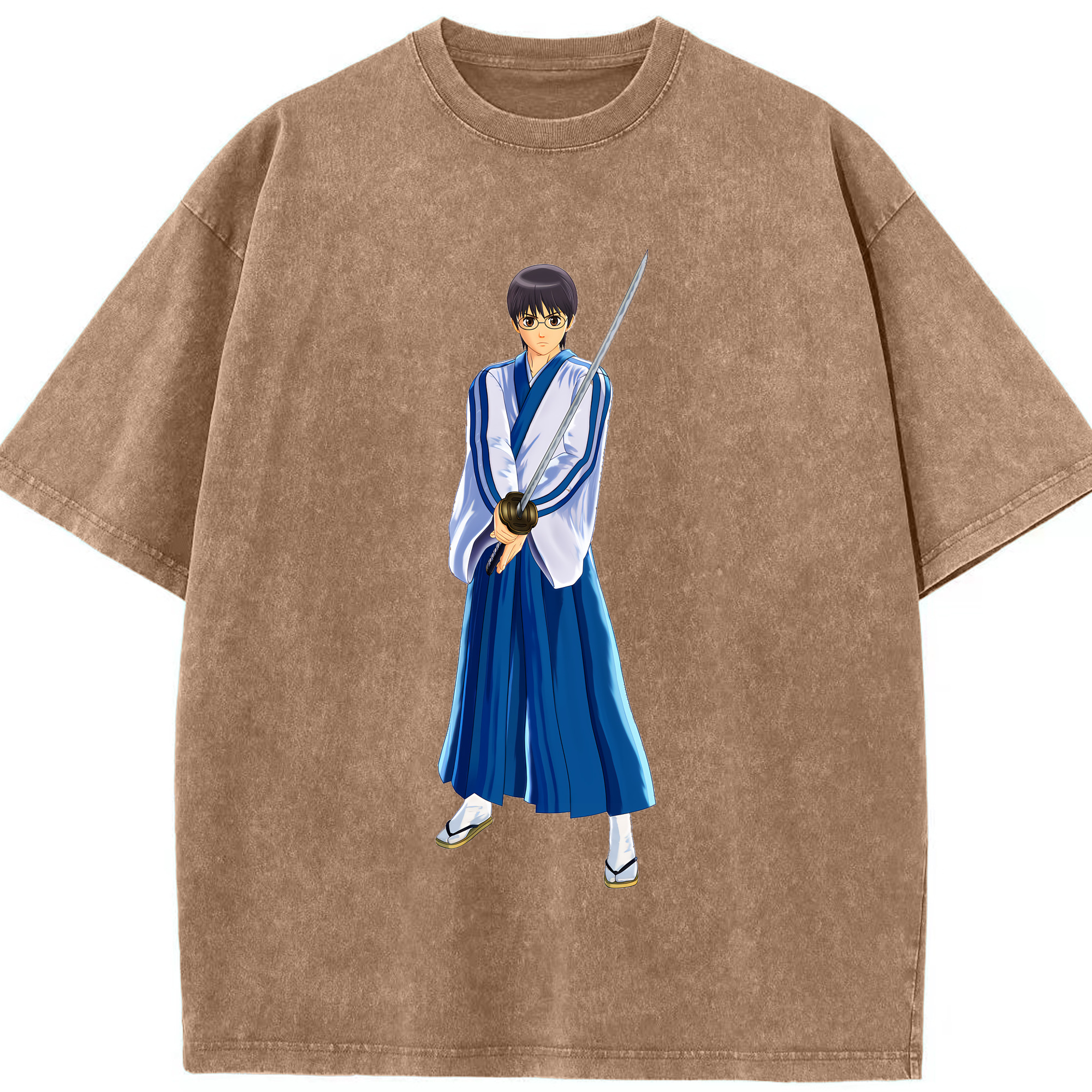 （画像用） ぎんたま 坂田銀時（さかたぎんとき） 神楽 志村新八（しむら しんぱち） GINTAMA Sakata Gintoki Kagura Shimura Shinpachi 綿100% ヴィンテージ風 半袖Tシャツ（フロントプリント）