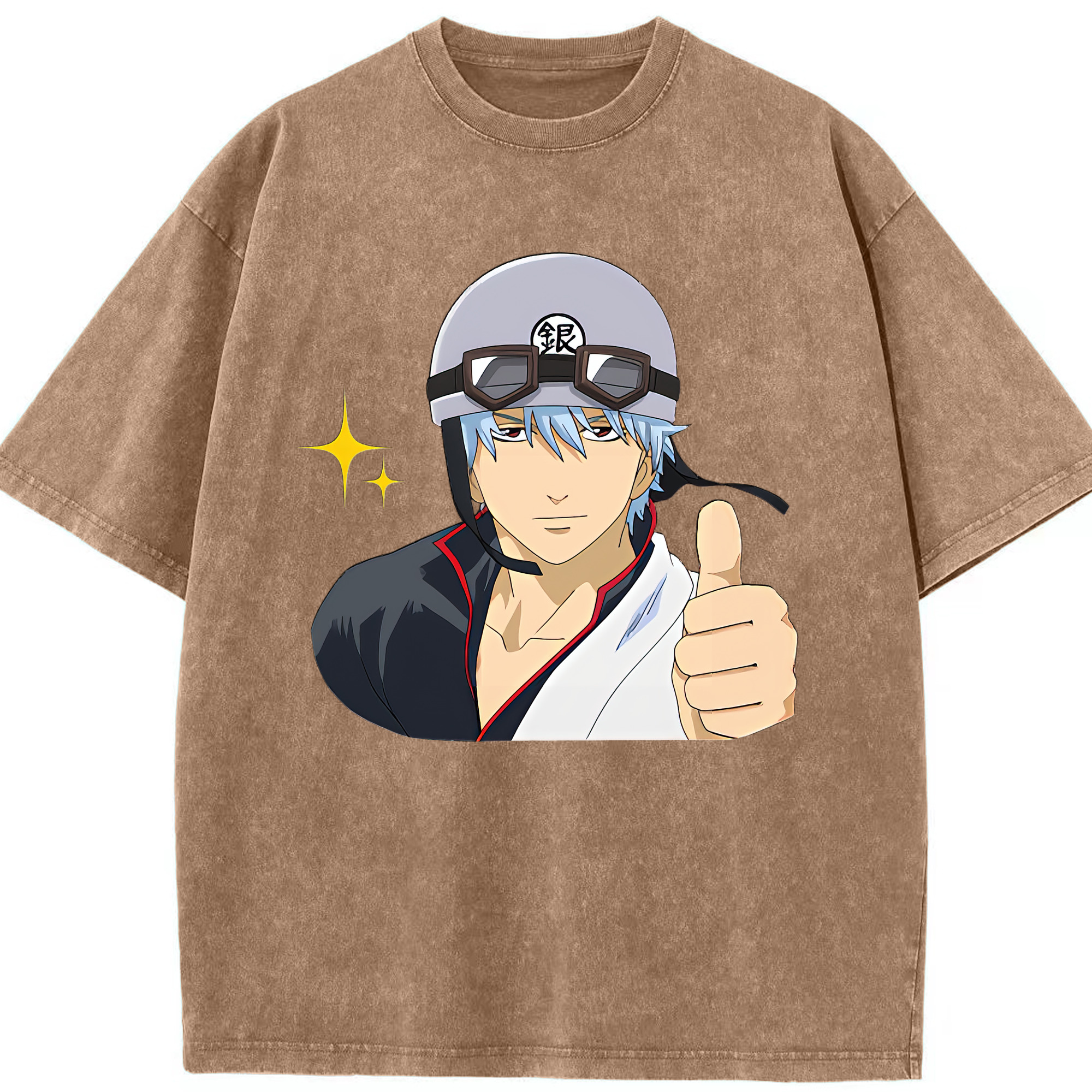 （画像用） ぎんたま 坂田銀時（さかたぎんとき） 神楽 志村新八（しむら しんぱち） GINTAMA Sakata Gintoki Kagura Shimura Shinpachi 綿100% ヴィンテージ風 半袖Tシャツ（フロントプリント）